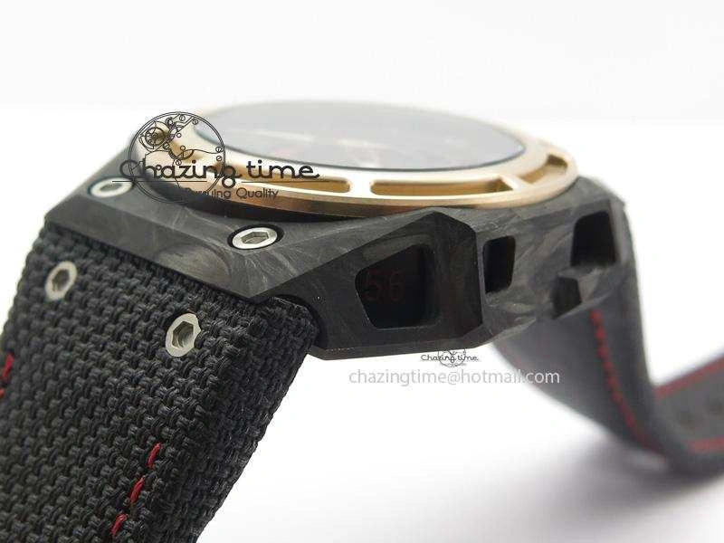 Spidolite Tech Gold Forged Carbon  V6F Best Edition On Black Nylon Strap A7750