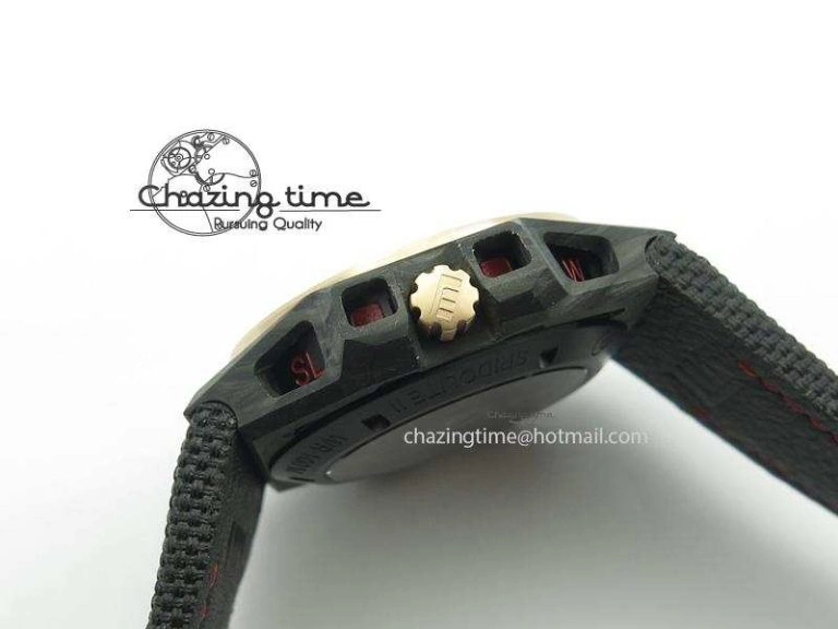 Spidolite Tech Gold Forged Carbon  V6F Best Edition On Black Nylon Strap A7750