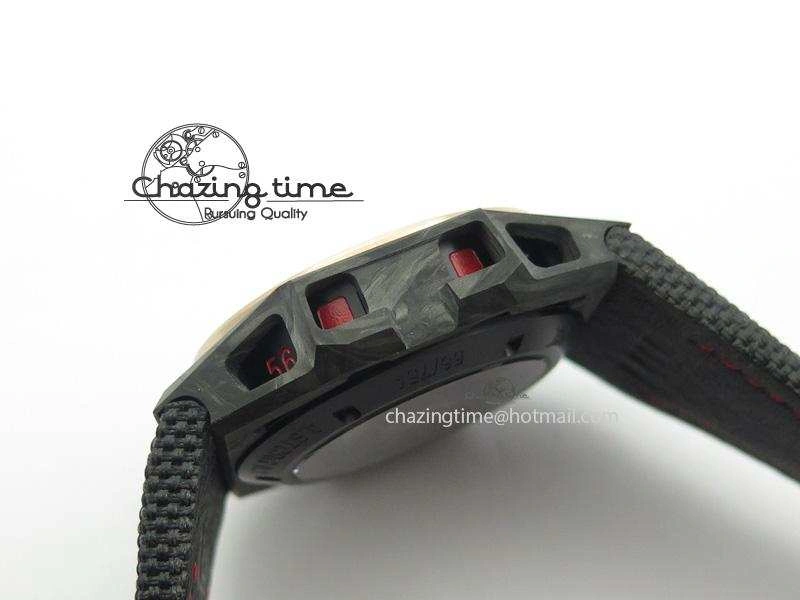 Spidolite Tech Gold Forged Carbon  V6F Best Edition On Black Nylon Strap A7750