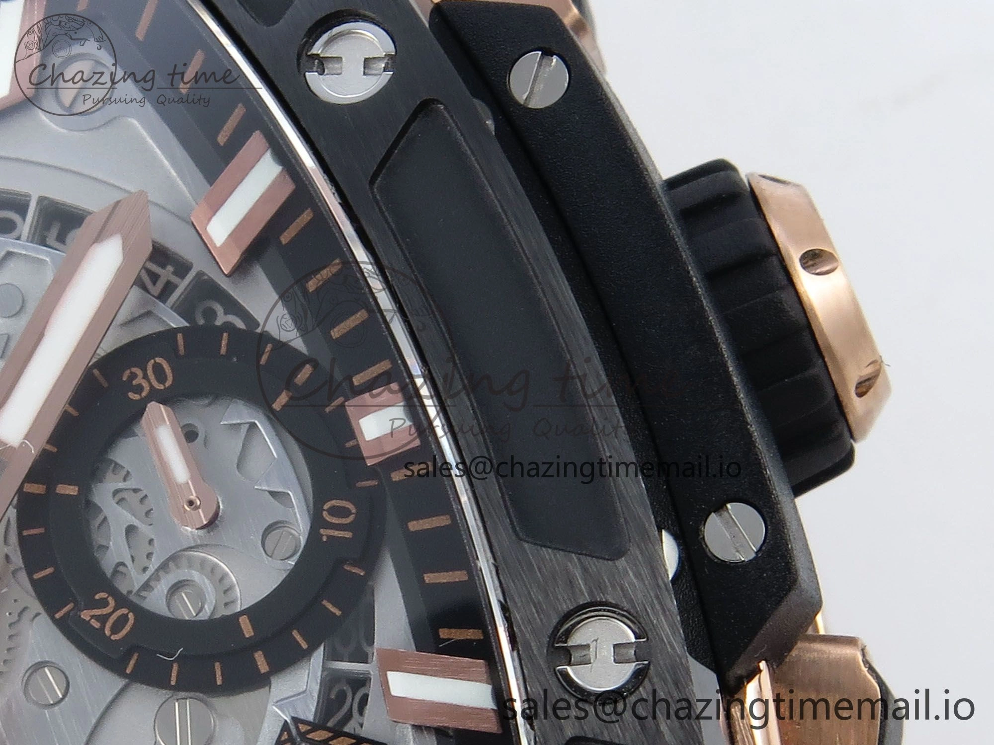 Spirit of Big Bang RG BBF 1:1 Best Edition Black Ceramic Bezel Skeleton Dial on Black Rubber Strap A7750