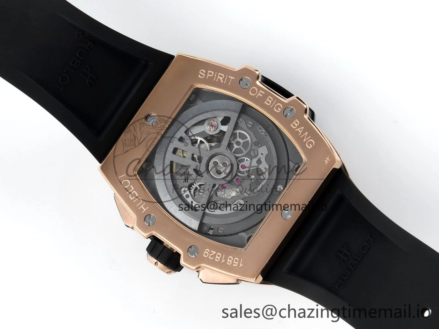 Spirit of Big Bang RG BBF 1:1 Best Edition Black Ceramic Bezel Skeleton Dial on Black Rubber Strap A7750