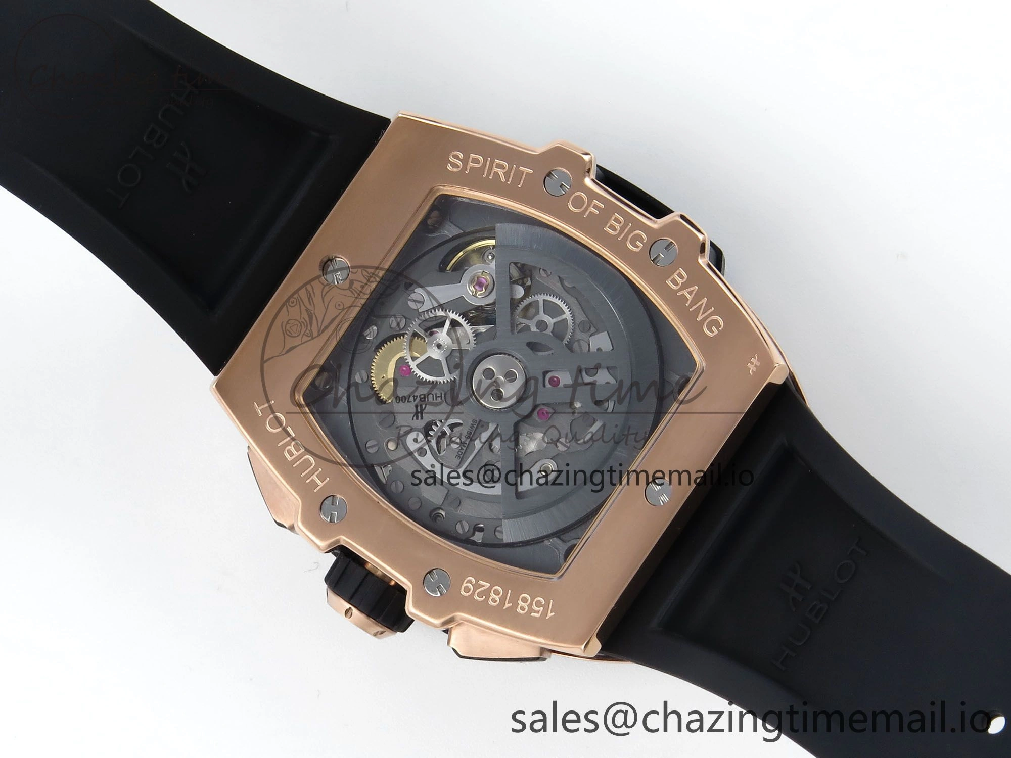 Spirit of Big Bang RG BBF 1:1 Best Edition Black Ceramic Bezel Skeleton Dial on Black Rubber Strap A7750