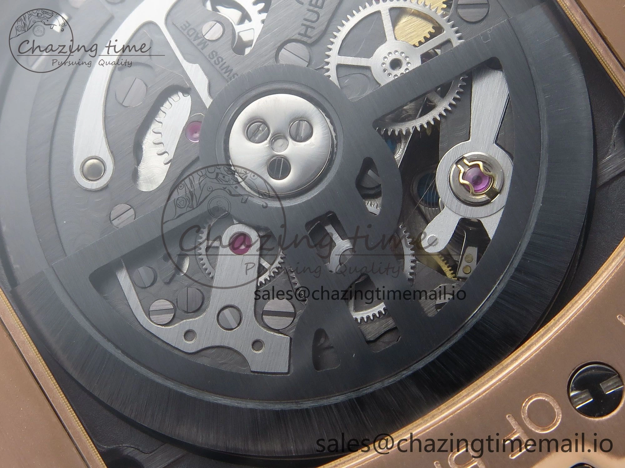 Spirit of Big Bang RG BBF 1:1 Best Edition Black Ceramic Bezel Skeleton Dial on Black Rubber Strap A7750