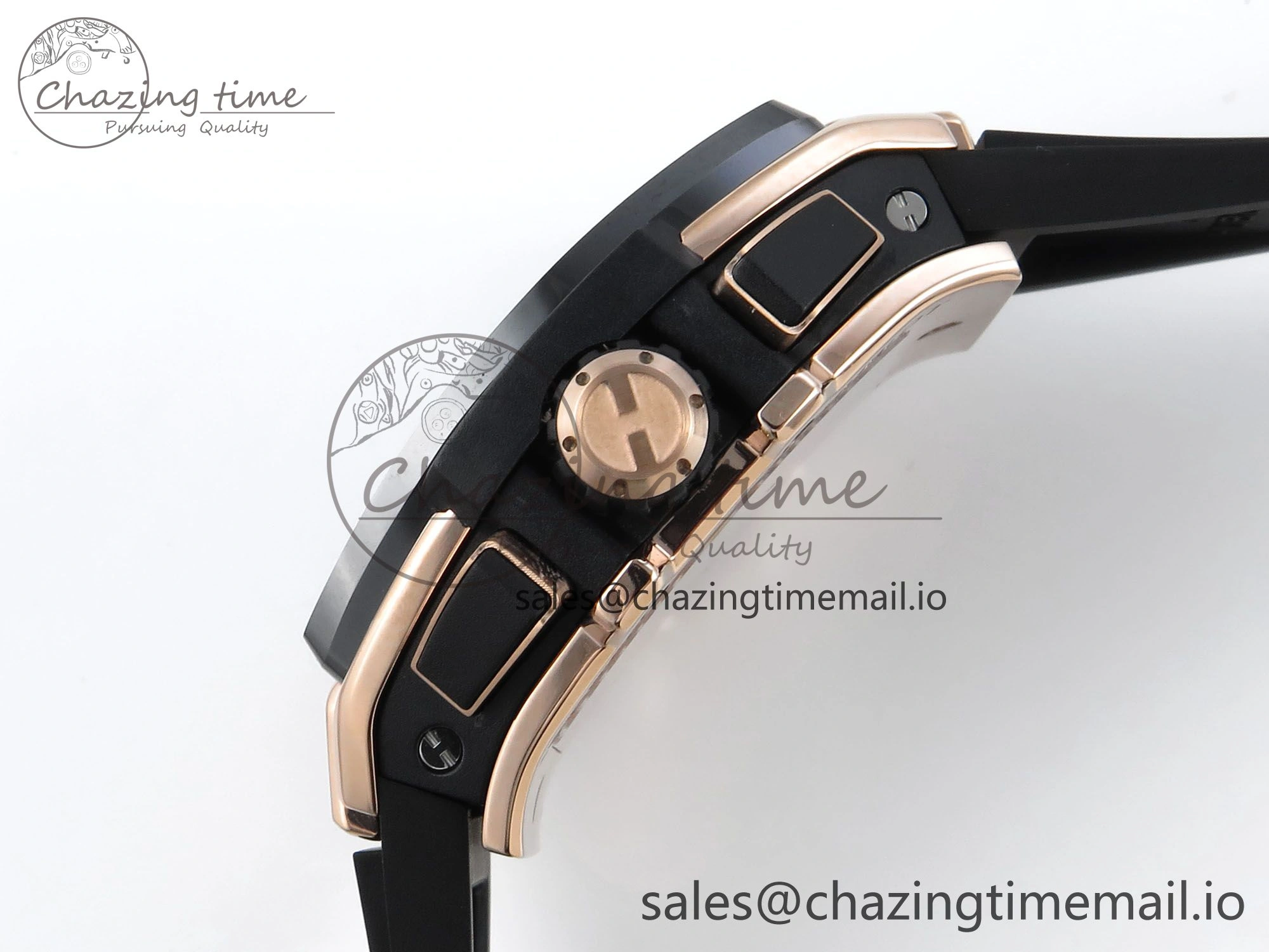 Spirit of Big Bang RG BBF 1:1 Best Edition Black Ceramic Bezel Skeleton Dial on Black Rubber Strap A7750