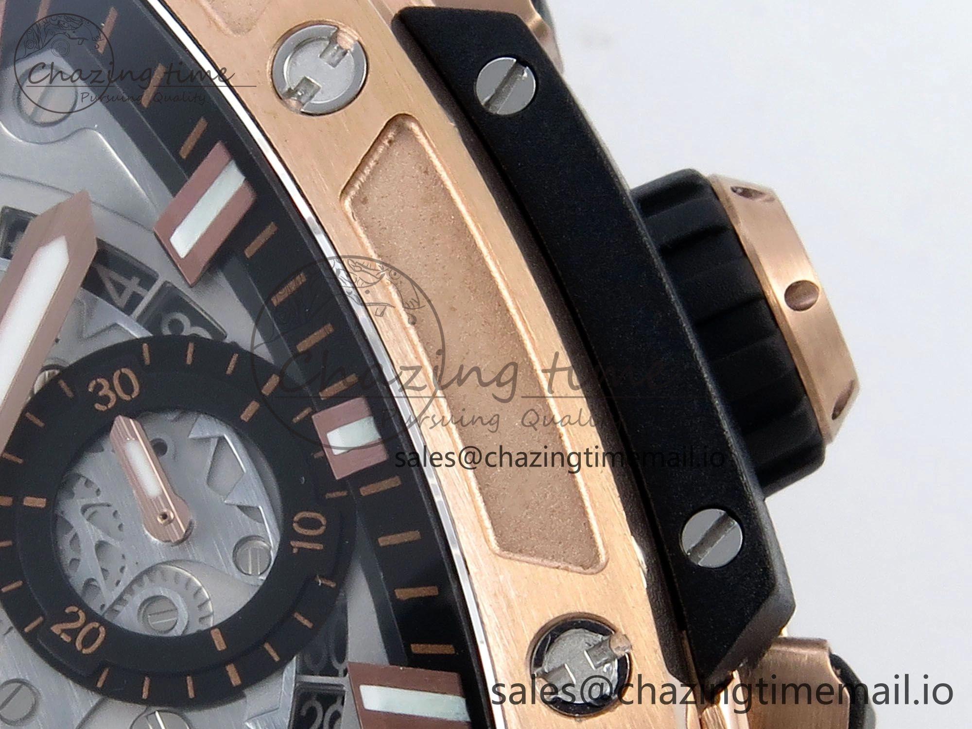 Spirit of Big Bang RG BBF 1:1 Best Edition RG Ceramic Bezel Skeleton Dial on Black Rubber Strap A7750