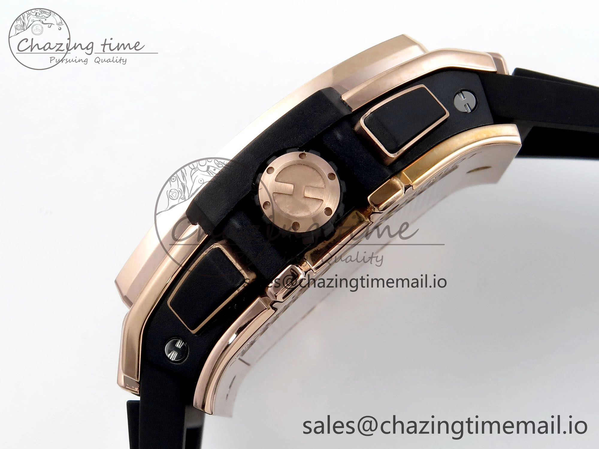 Spirit of Big Bang RG BBF 1:1 Best Edition RG Ceramic Bezel Skeleton Dial on Black Rubber Strap A7750