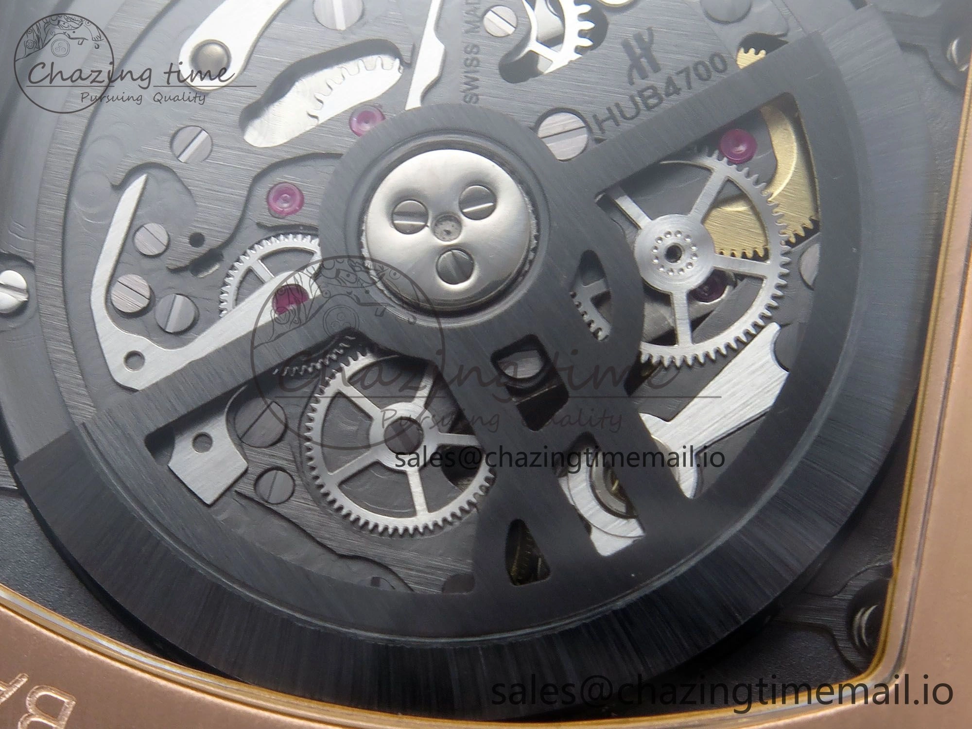Spirit of Big Bang RG BBF 1:1 Best Edition RG Ceramic Bezel Skeleton Dial on Black Rubber Strap A7750