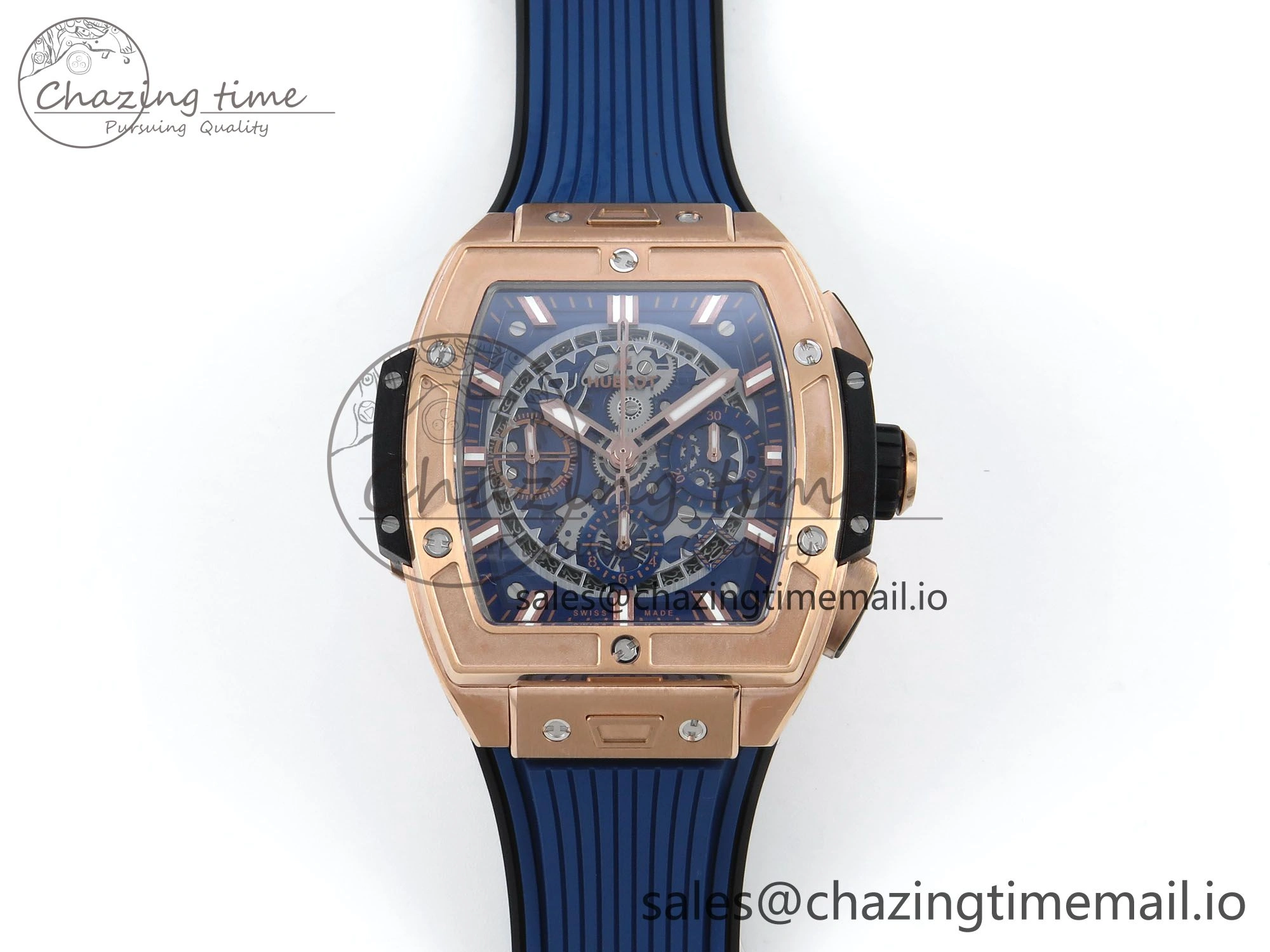 Spirit of Big Bang RG BBF 1:1 Best Edition Skeleton Dial on Blue Rubber Strap A7750
