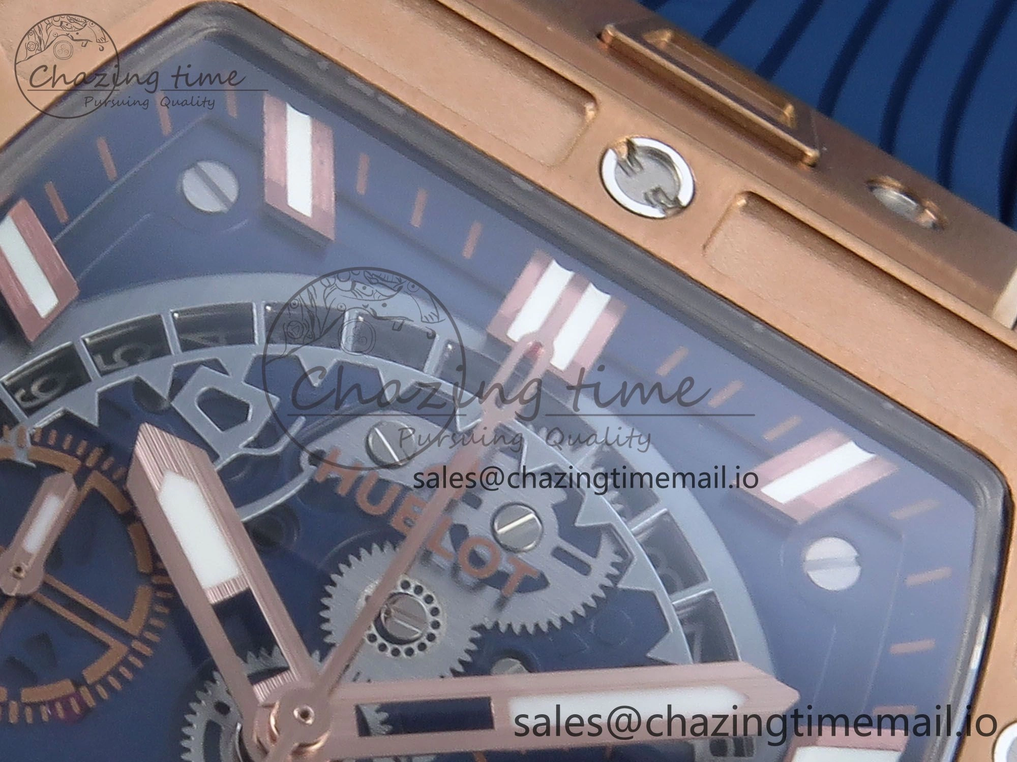 Spirit of Big Bang RG BBF 1:1 Best Edition Skeleton Dial on Blue Rubber Strap A7750