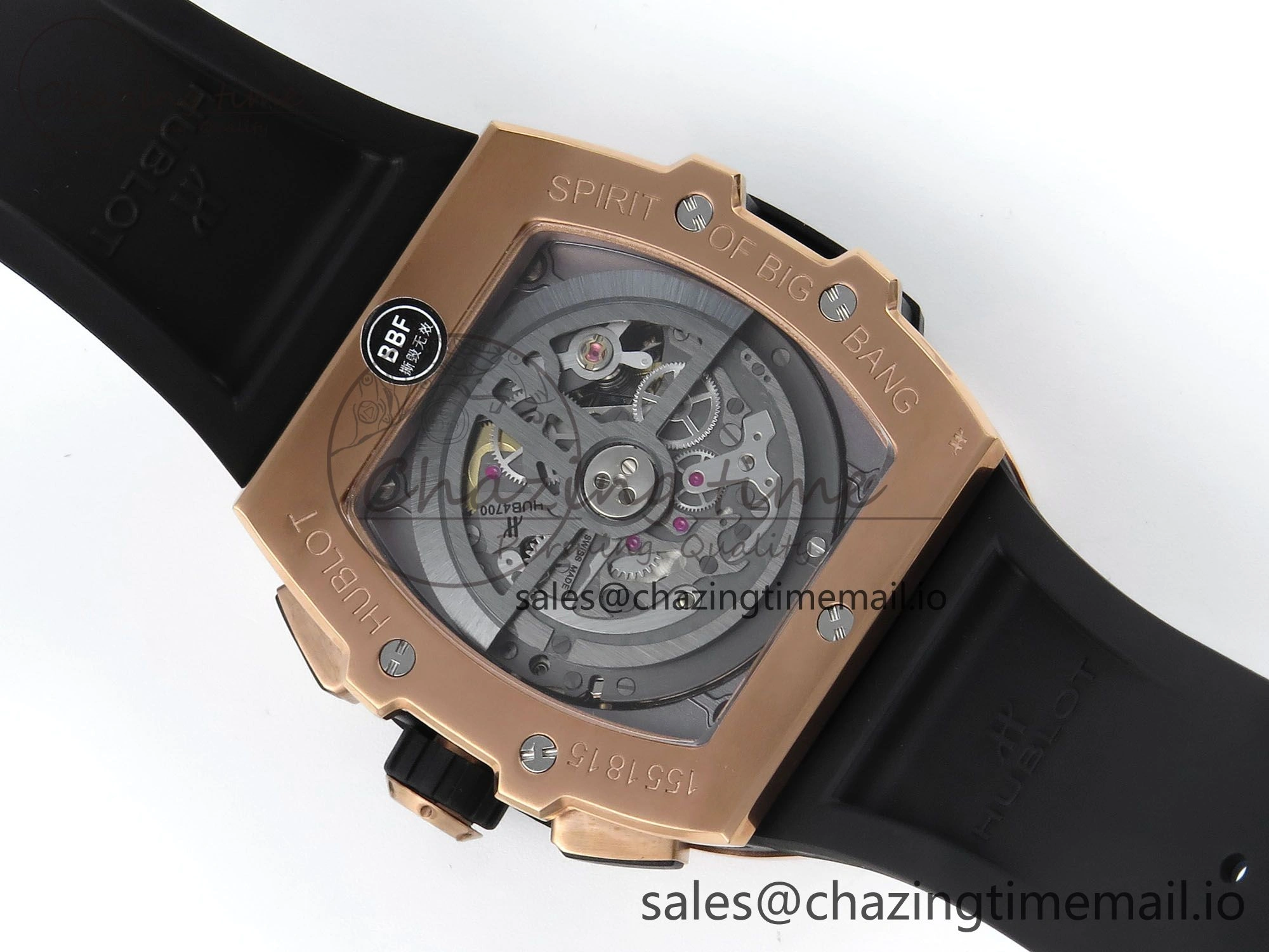Spirit of Big Bang RG BBF 1:1 Best Edition Skeleton Dial on Blue Rubber Strap A7750