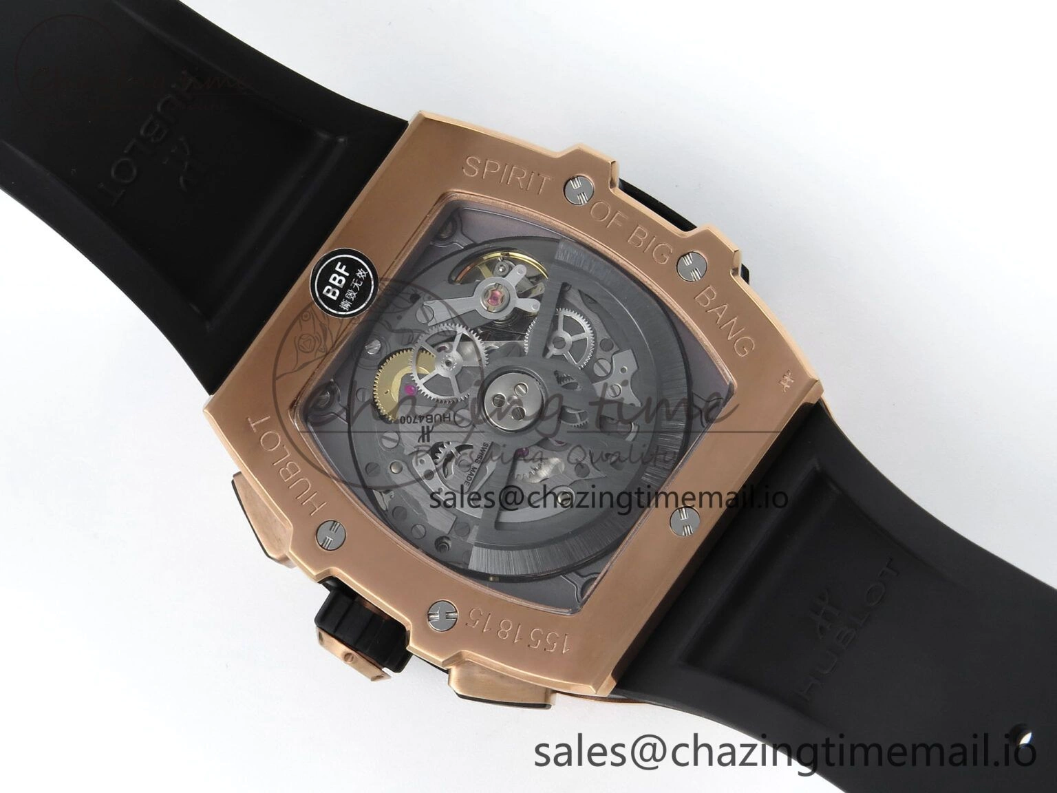 Spirit of Big Bang RG BBF 1:1 Best Edition Skeleton Dial on Blue Rubber Strap A7750