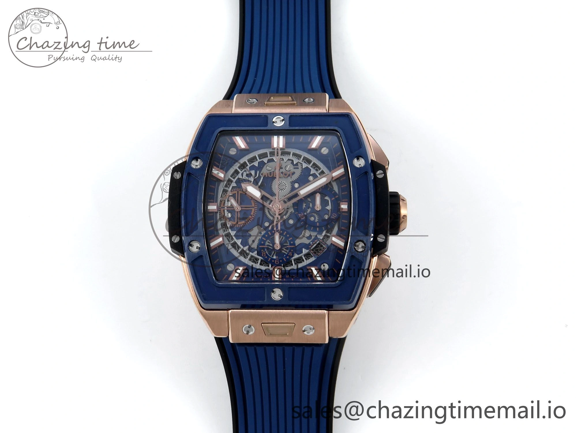 Spirit of Big Bang RG BBF 1:1 Best Edition Skeleton Dial on Blue Rubber Strap A7750