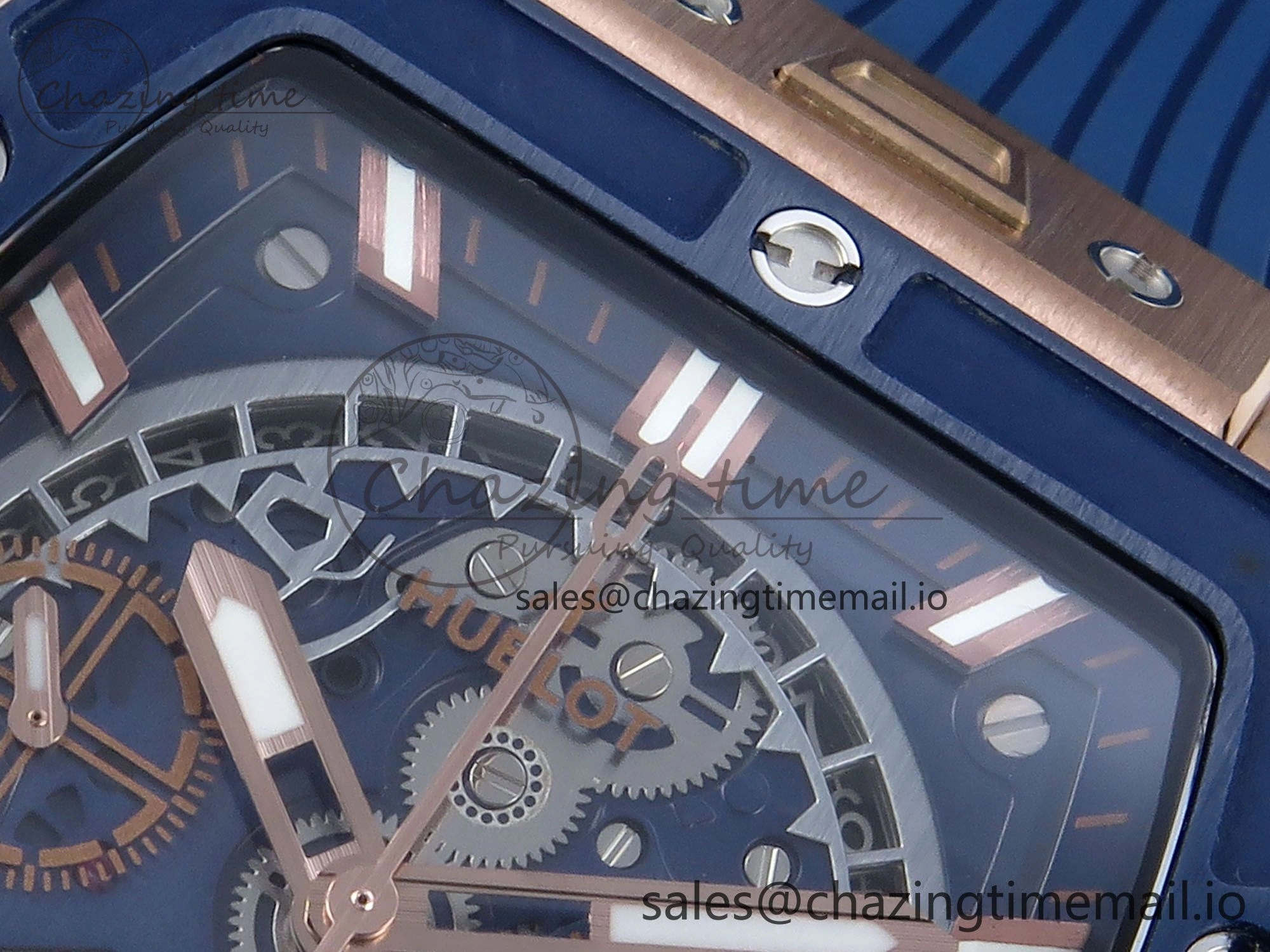 Spirit of Big Bang RG BBF 1:1 Best Edition Skeleton Dial on Blue Rubber Strap A7750