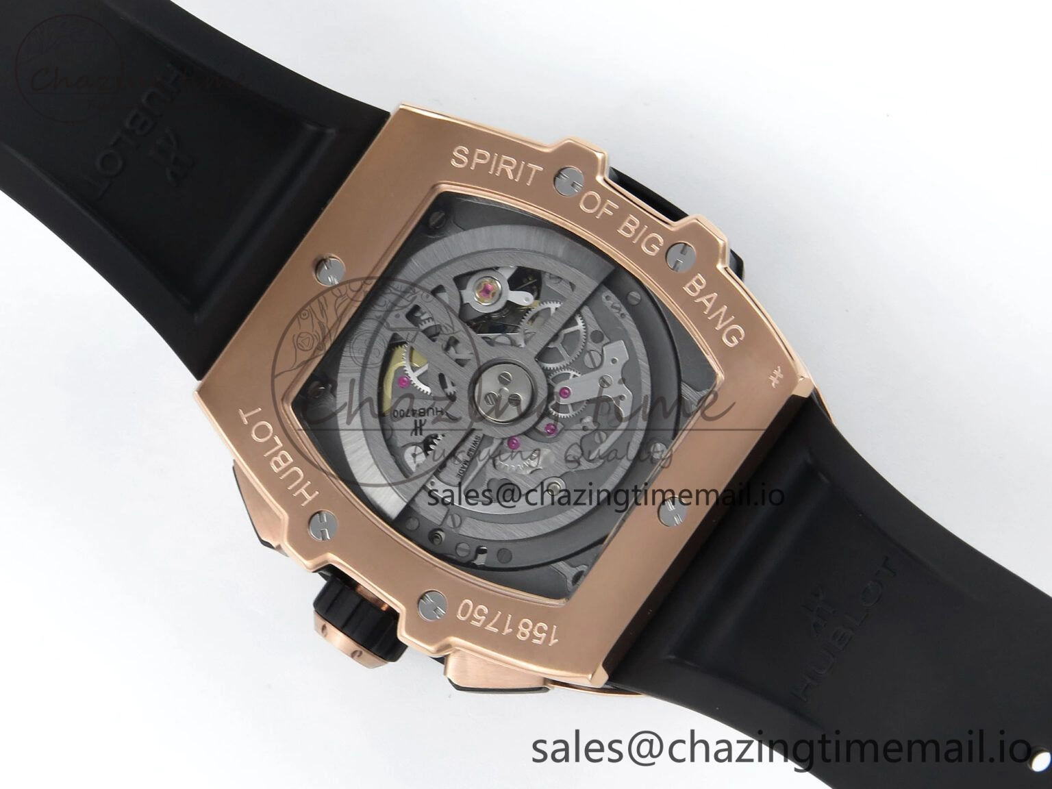 Spirit of Big Bang RG BBF 1:1 Best Edition Skeleton Dial on Blue Rubber Strap A7750