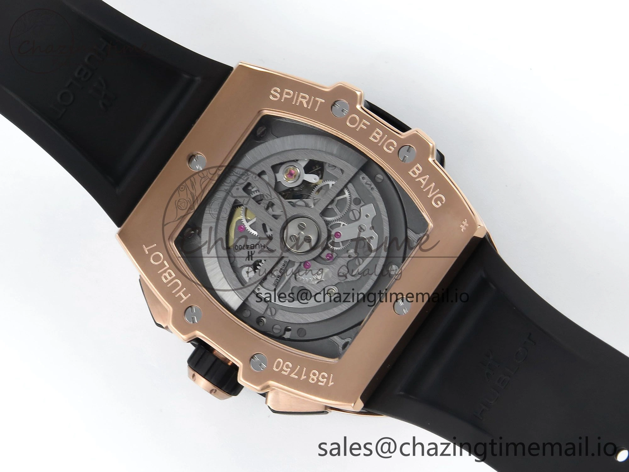 Spirit of Big Bang RG BBF 1:1 Best Edition Skeleton Dial on Blue Rubber Strap A7750