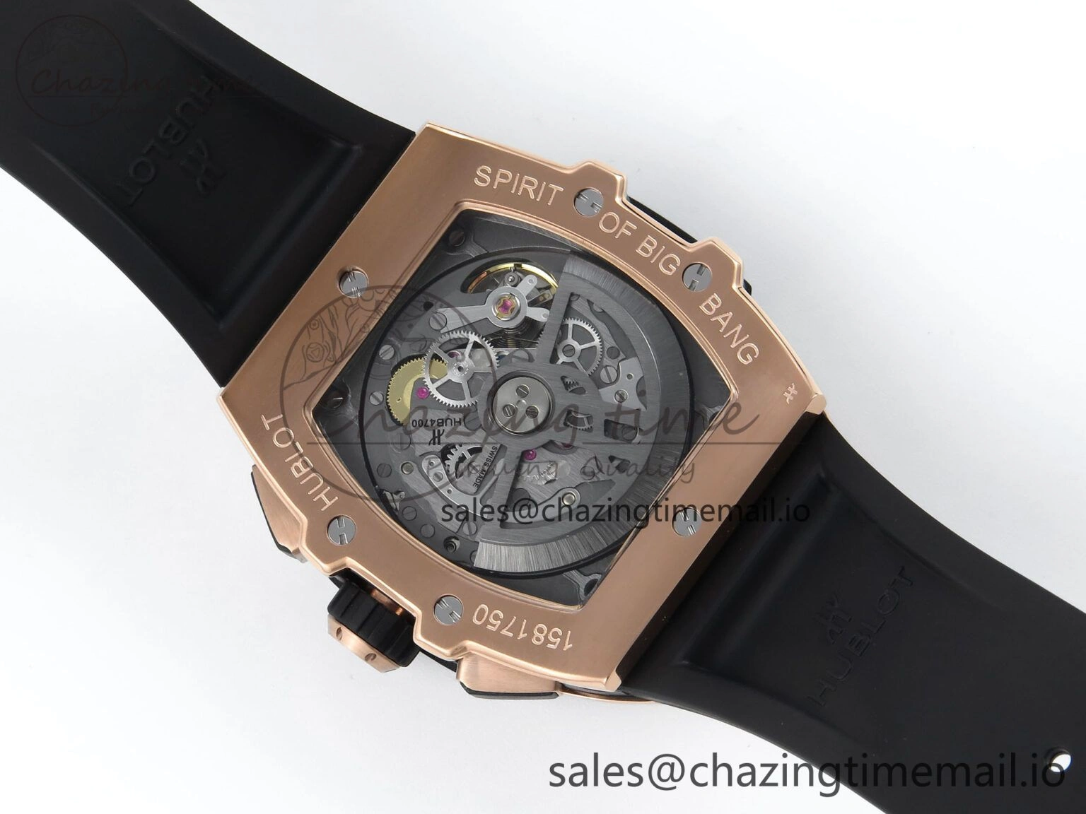 Spirit of Big Bang RG BBF 1:1 Best Edition Skeleton Dial on Blue Rubber Strap A7750