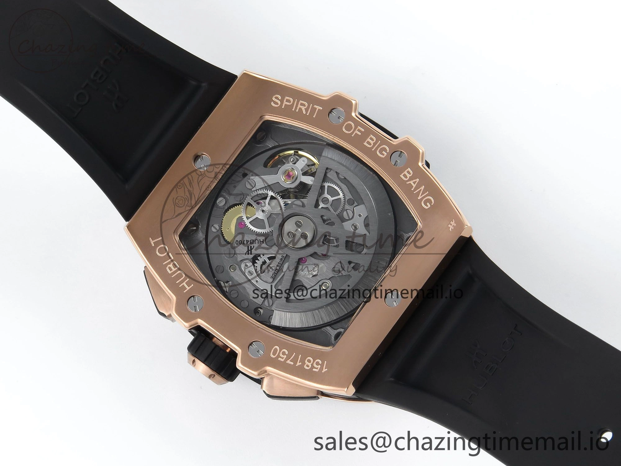Spirit of Big Bang RG BBF 1:1 Best Edition Skeleton Dial on Blue Rubber Strap A7750