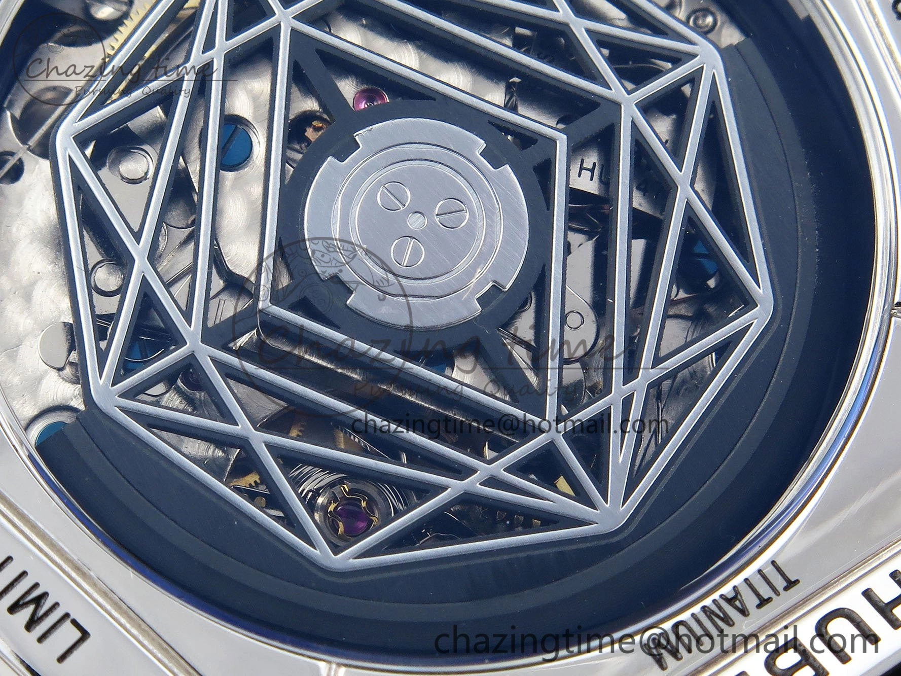 Spirit of Big Bang Sang Bleu SS Full Diamonds BLSF Edition Skeleton Dial on Black Rubber Strap A7750