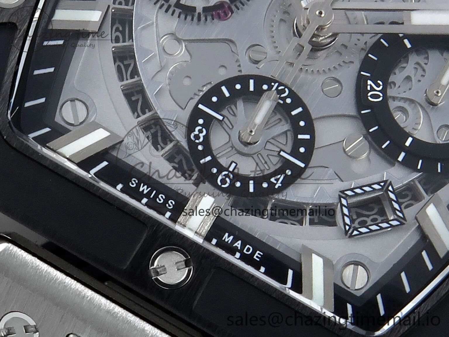Spirit of Big Bang Titanium BBF 1:1 Best Edition Black Ceramic Bezel Skeleton Dial on Black Rubber Strap A7750