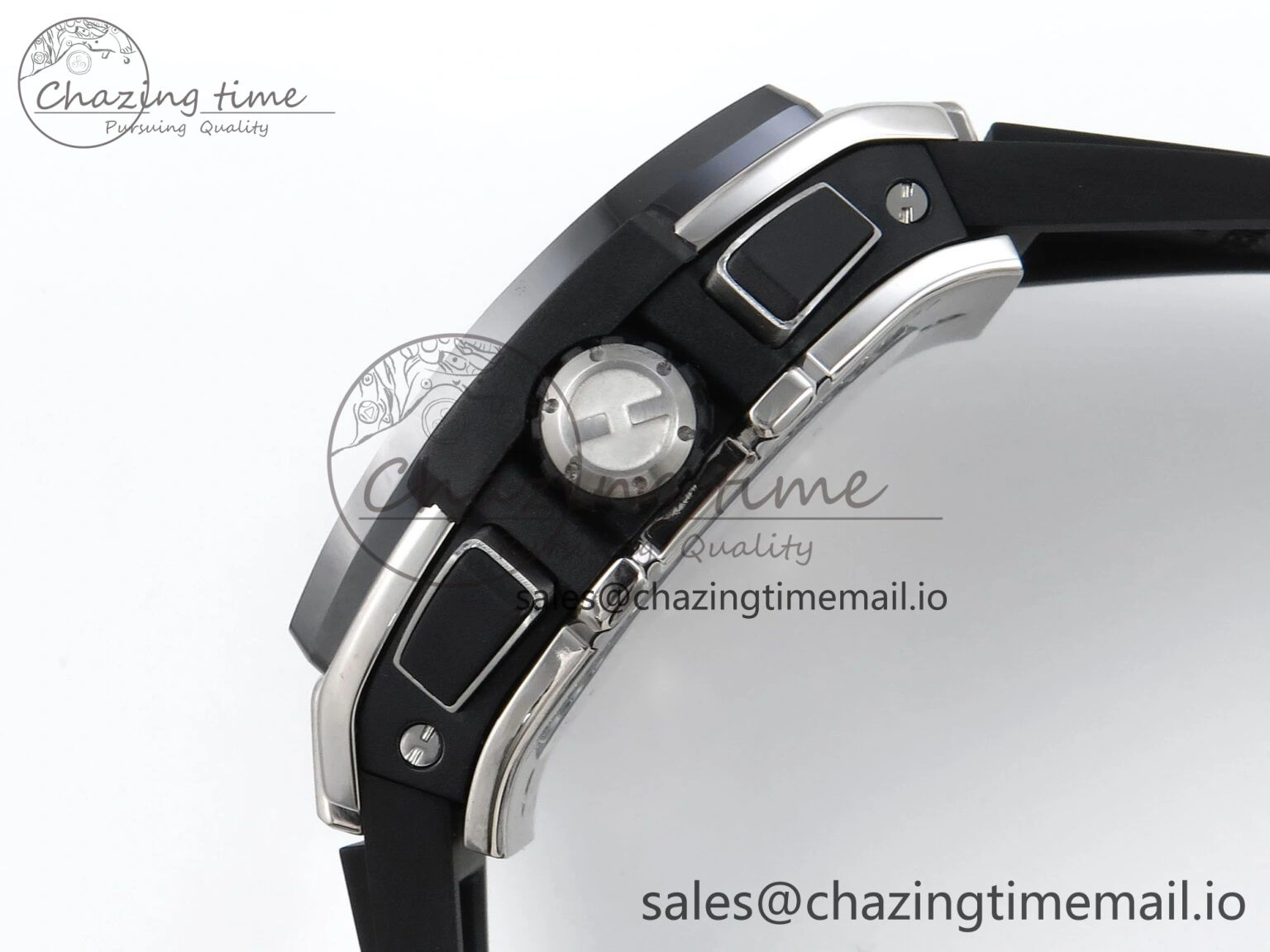 Spirit of Big Bang Titanium BBF 1:1 Best Edition Black Ceramic Bezel Skeleton Dial on Black Rubber Strap A7750