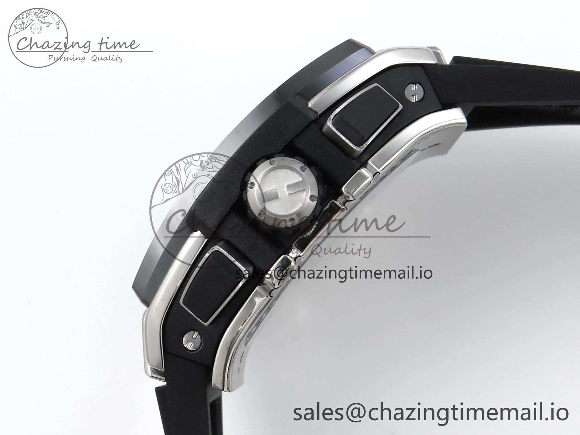Spirit of Big Bang Titanium BBF 1:1 Best Edition Black Ceramic Bezel Skeleton Dial on Black Rubber Strap A7750