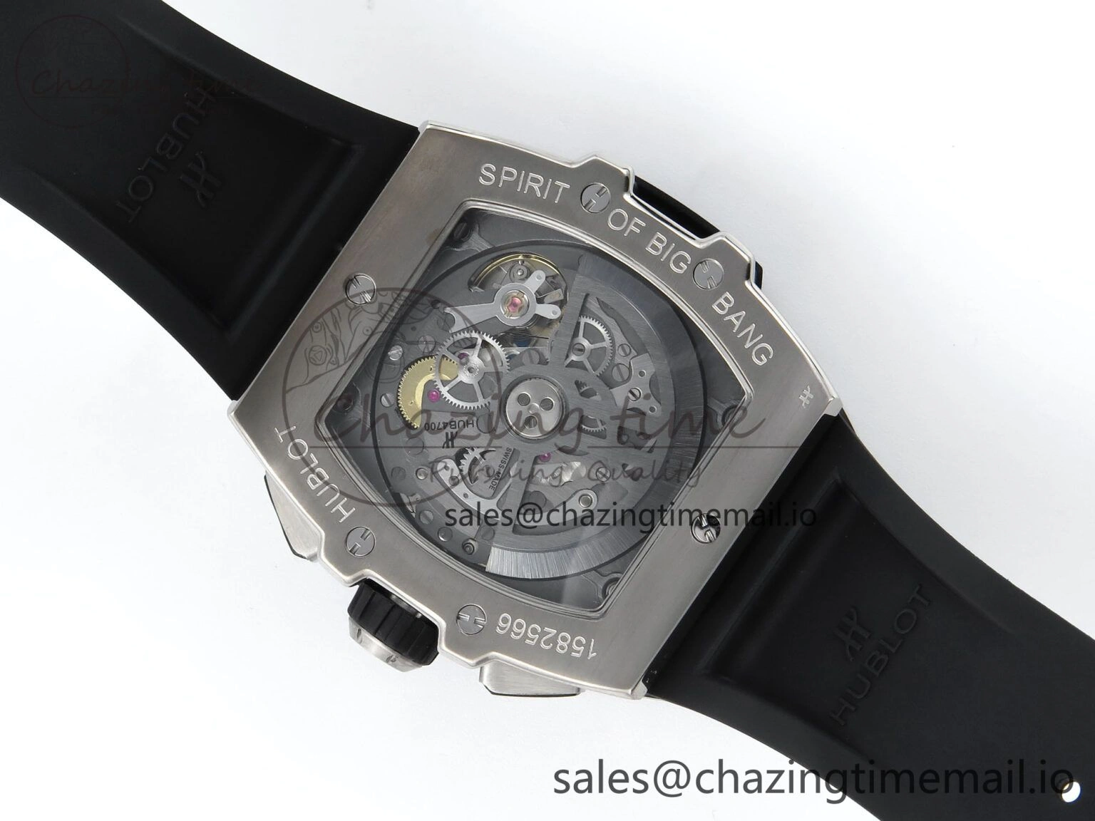 Spirit of Big Bang Titanium BBF 1:1 Best Edition Black Ceramic Bezel Skeleton Dial on Black Rubber Strap A7750