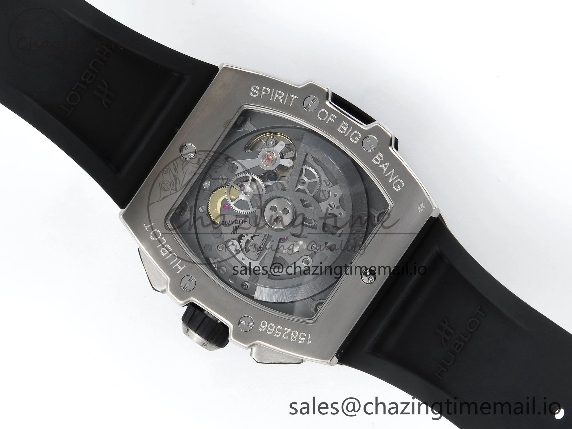 Spirit of Big Bang Titanium BBF 1:1 Best Edition Black Ceramic Bezel Skeleton Dial on Black Rubber Strap A7750