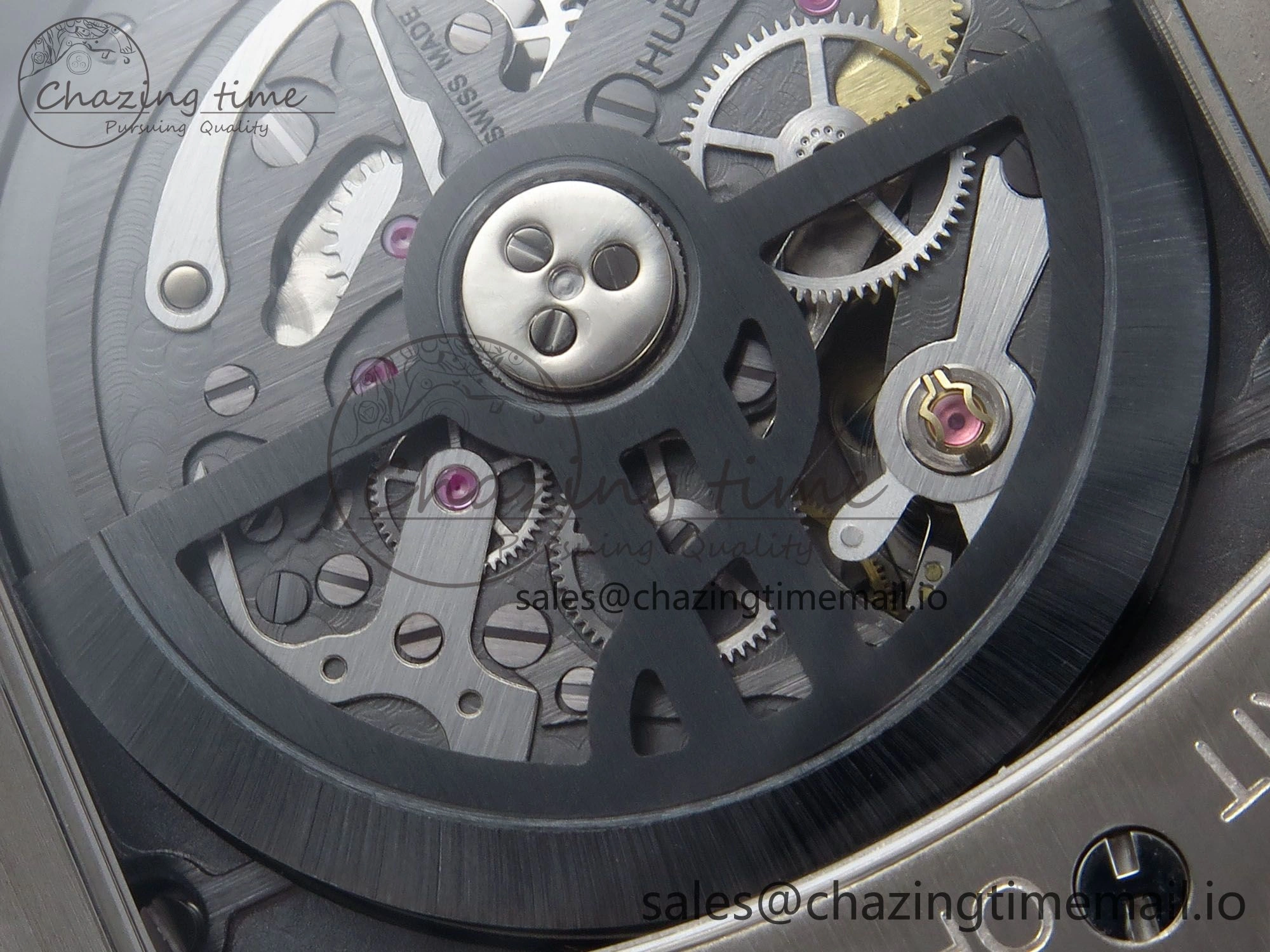 Spirit of Big Bang Titanium BBF 1:1 Best Edition Black Ceramic Bezel Skeleton Dial on Black Rubber Strap A7750