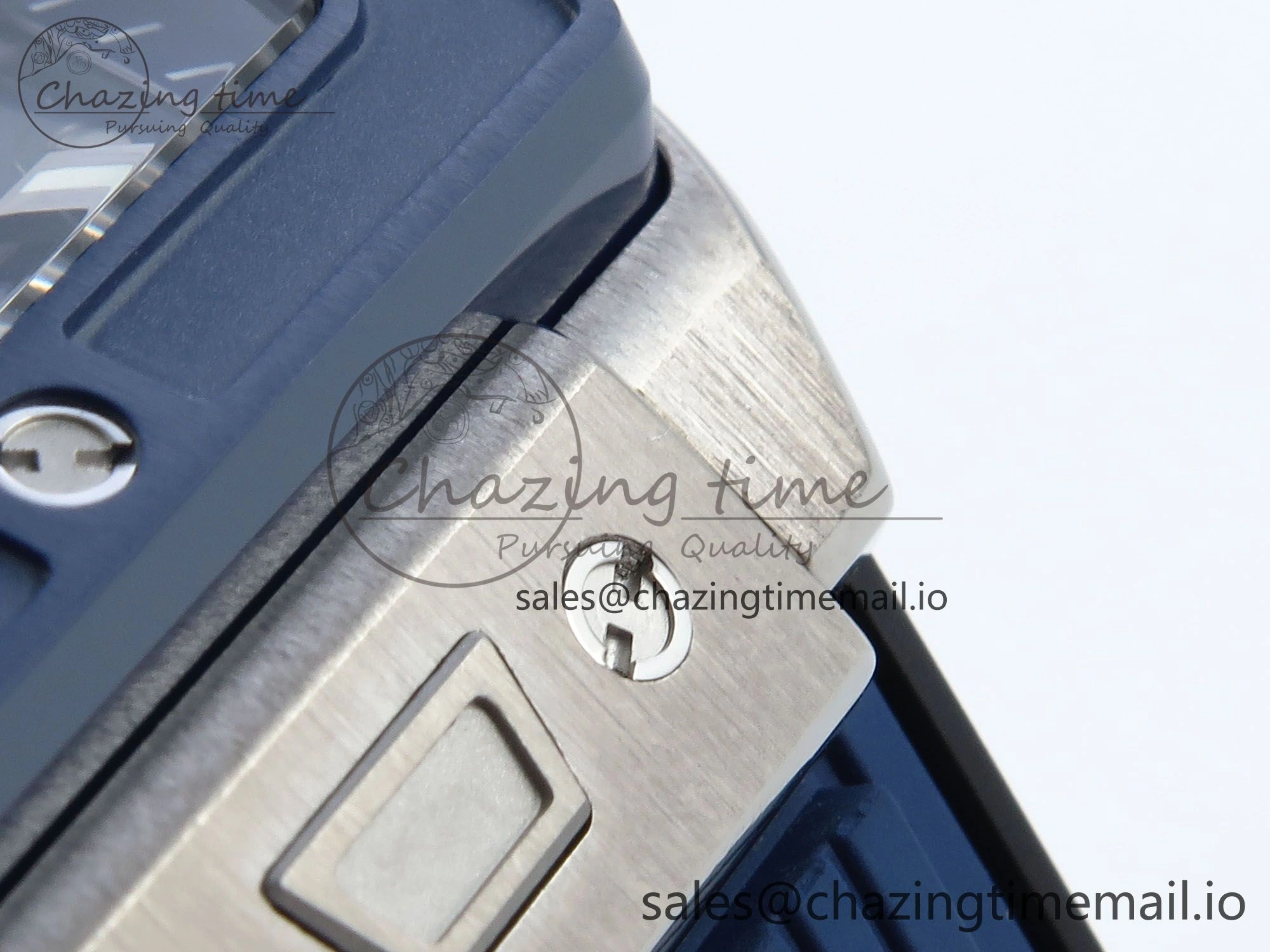 Spirit of Big Bang Titanium BBF 1:1 Best Edition Blue Ceramic Bezel Skeleton Dial on Blue Rubber Strap A7750