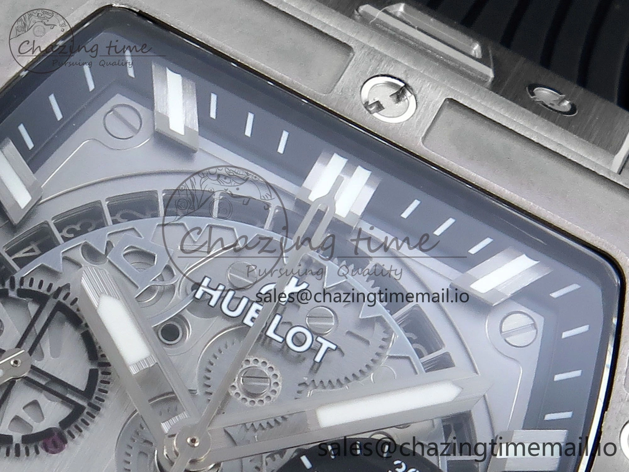 Spirit of Big Bang Titanium BBF 1:1 Best Edition Skeleton Dial on Black Rubber Strap A7750