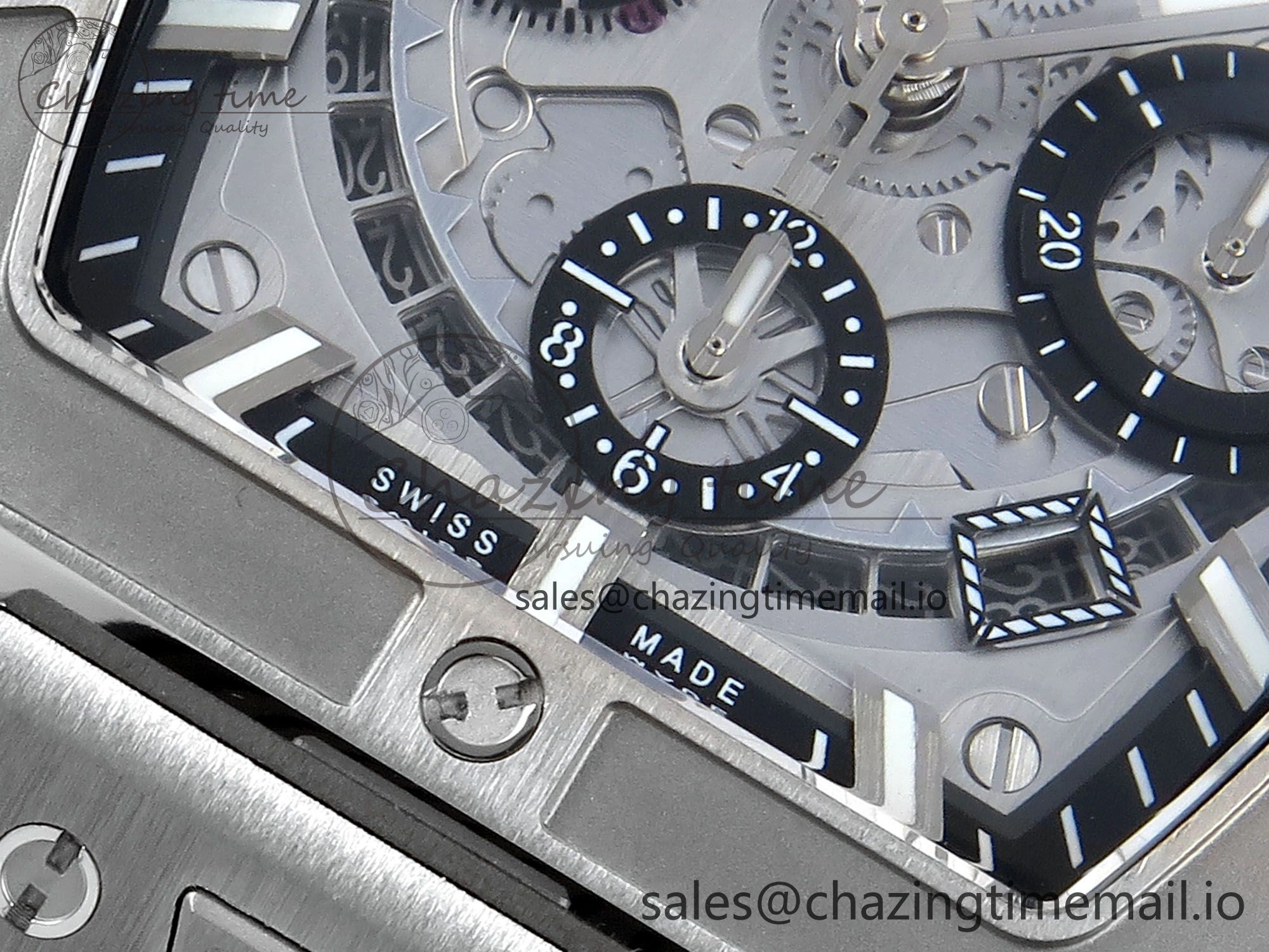Spirit of Big Bang Titanium BBF 1:1 Best Edition Skeleton Dial on Black Rubber Strap A7750