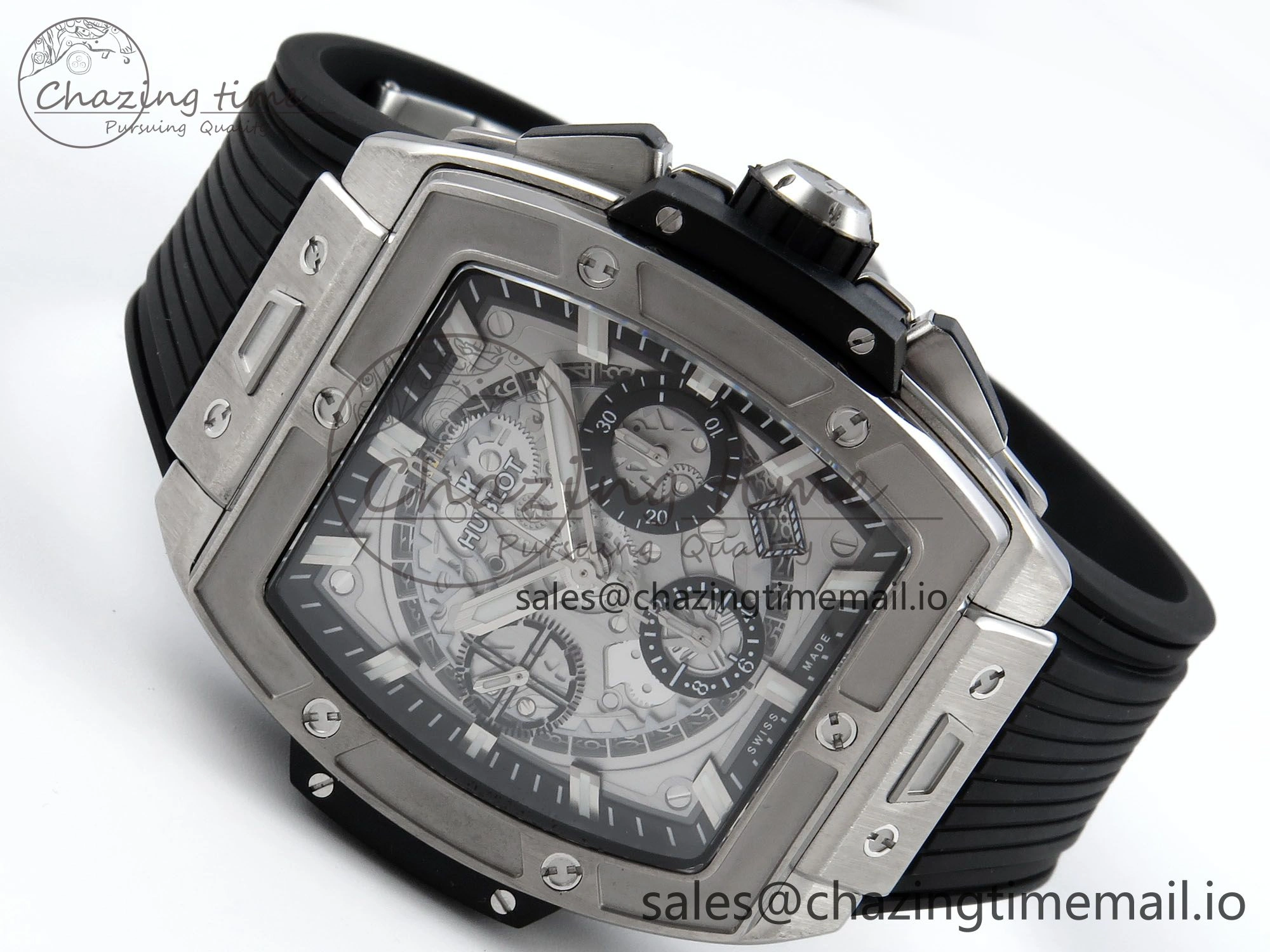 Spirit of Big Bang Titanium BBF 1:1 Best Edition Skeleton Dial on Black Rubber Strap A7750