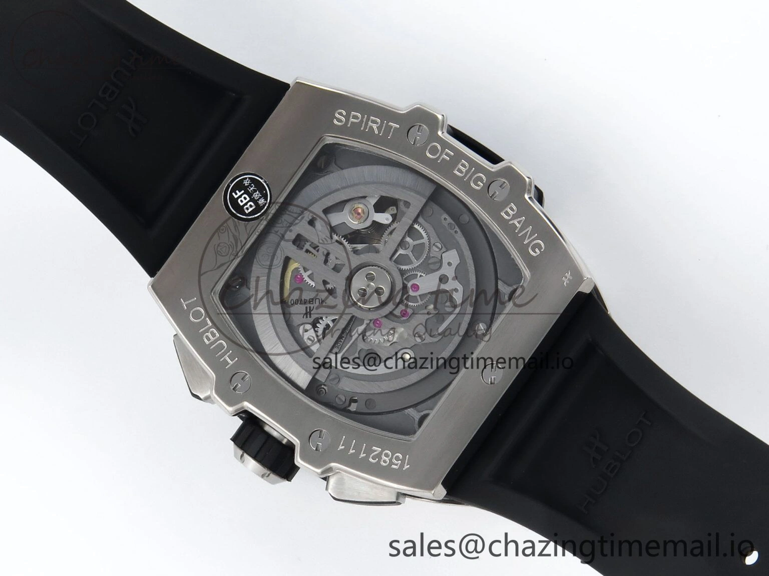 Spirit of Big Bang Titanium BBF 1:1 Best Edition Skeleton Dial on Black Rubber Strap A7750