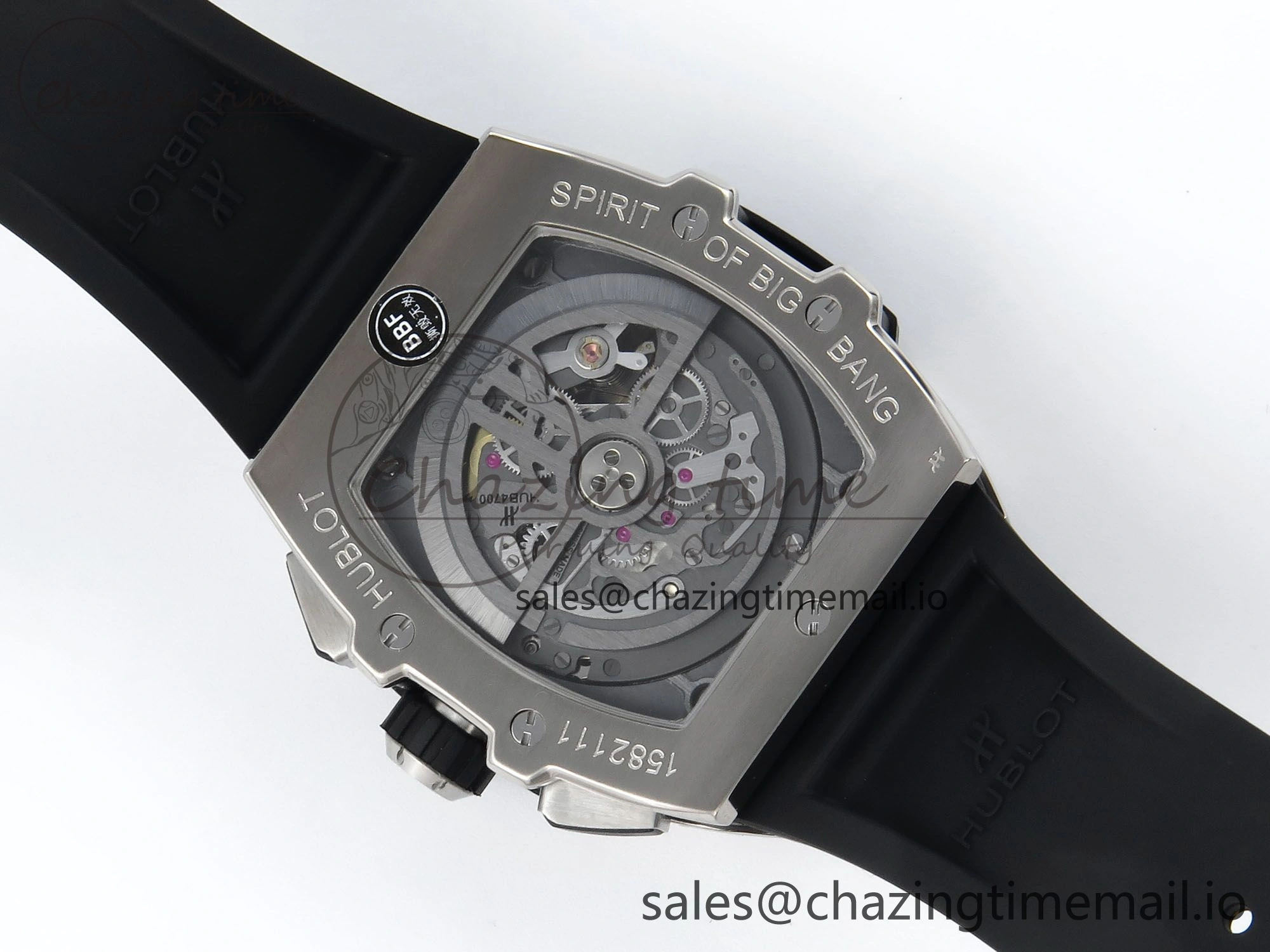 Spirit of Big Bang Titanium BBF 1:1 Best Edition Skeleton Dial on Black Rubber Strap A7750