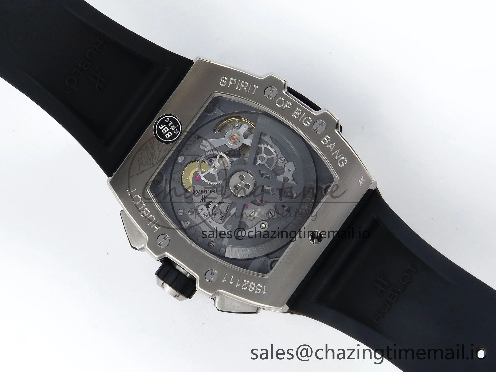 Spirit of Big Bang Titanium BBF 1:1 Best Edition Skeleton Dial on Black Rubber Strap A7750