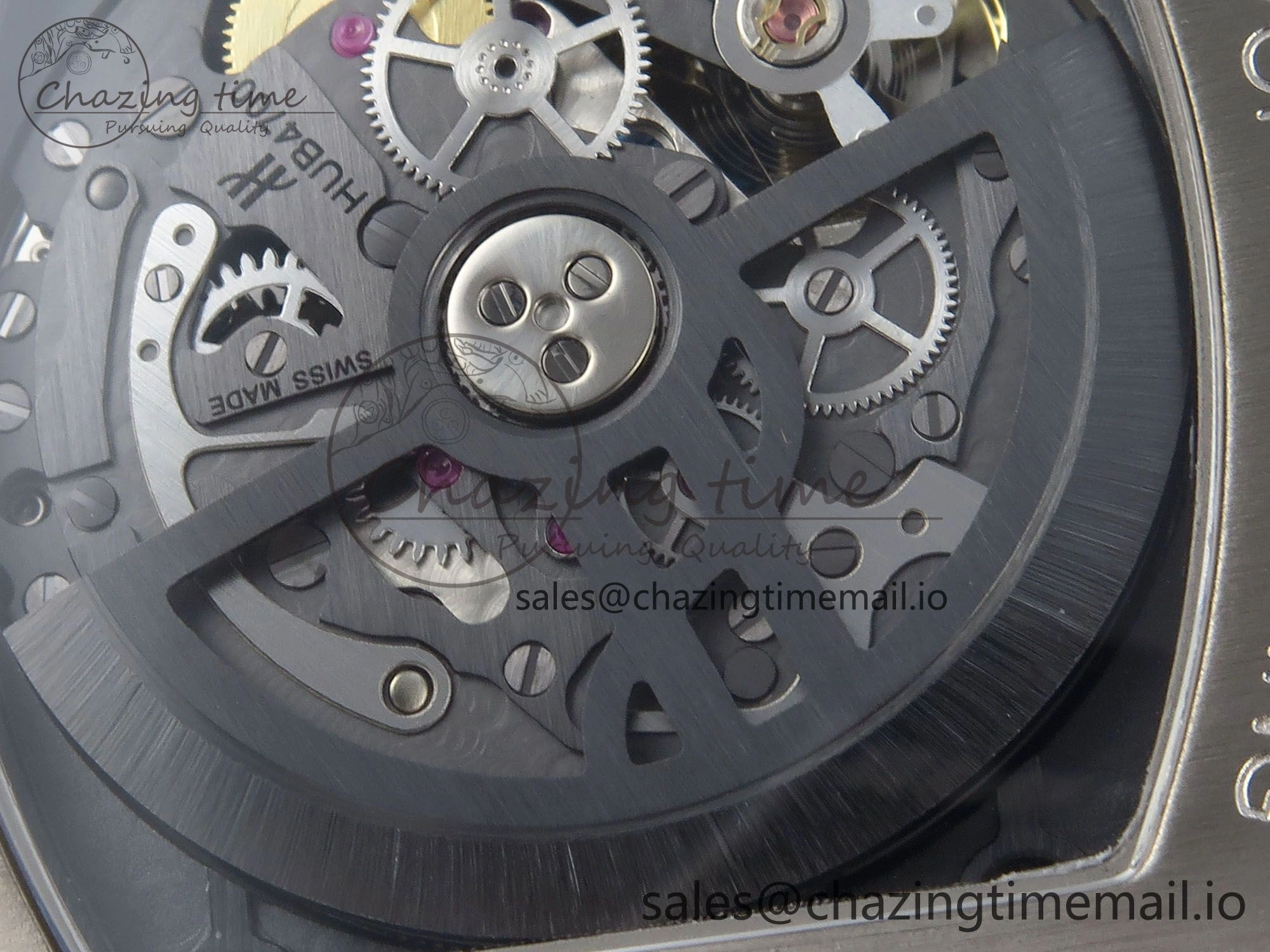 Spirit of Big Bang Titanium BBF 1:1 Best Edition Skeleton Dial on Black Rubber Strap A7750