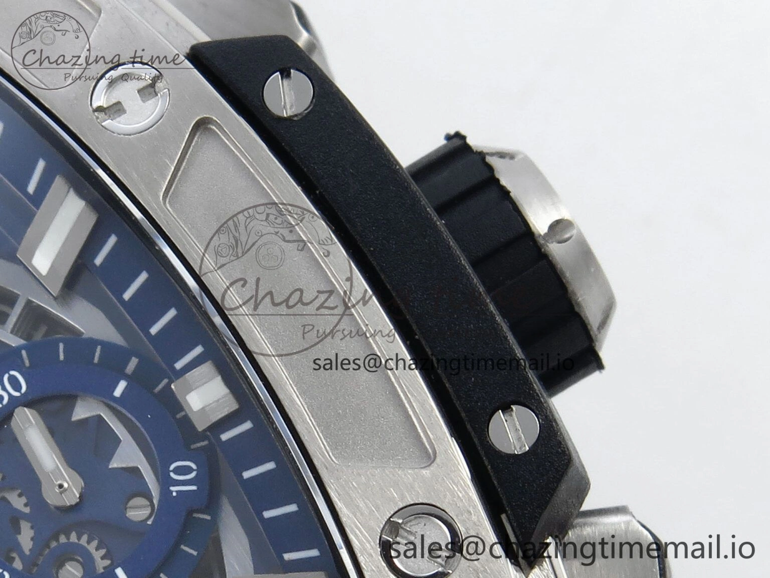 Spirit of Big Bang Titanium BBF 1:1 Best Edition Skeleton Dial on Blue Rubber Strap A7750