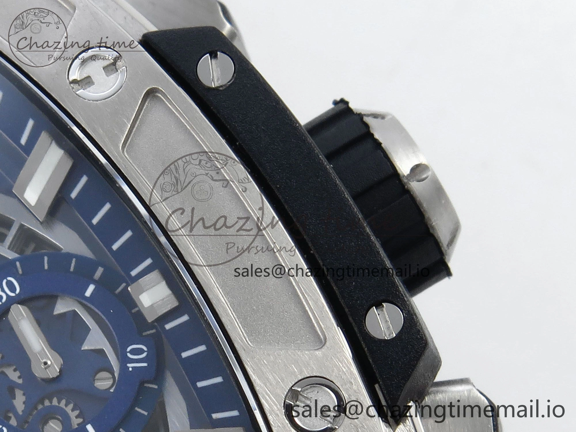 Spirit of Big Bang Titanium BBF 1:1 Best Edition Skeleton Dial on Blue Rubber Strap A7750