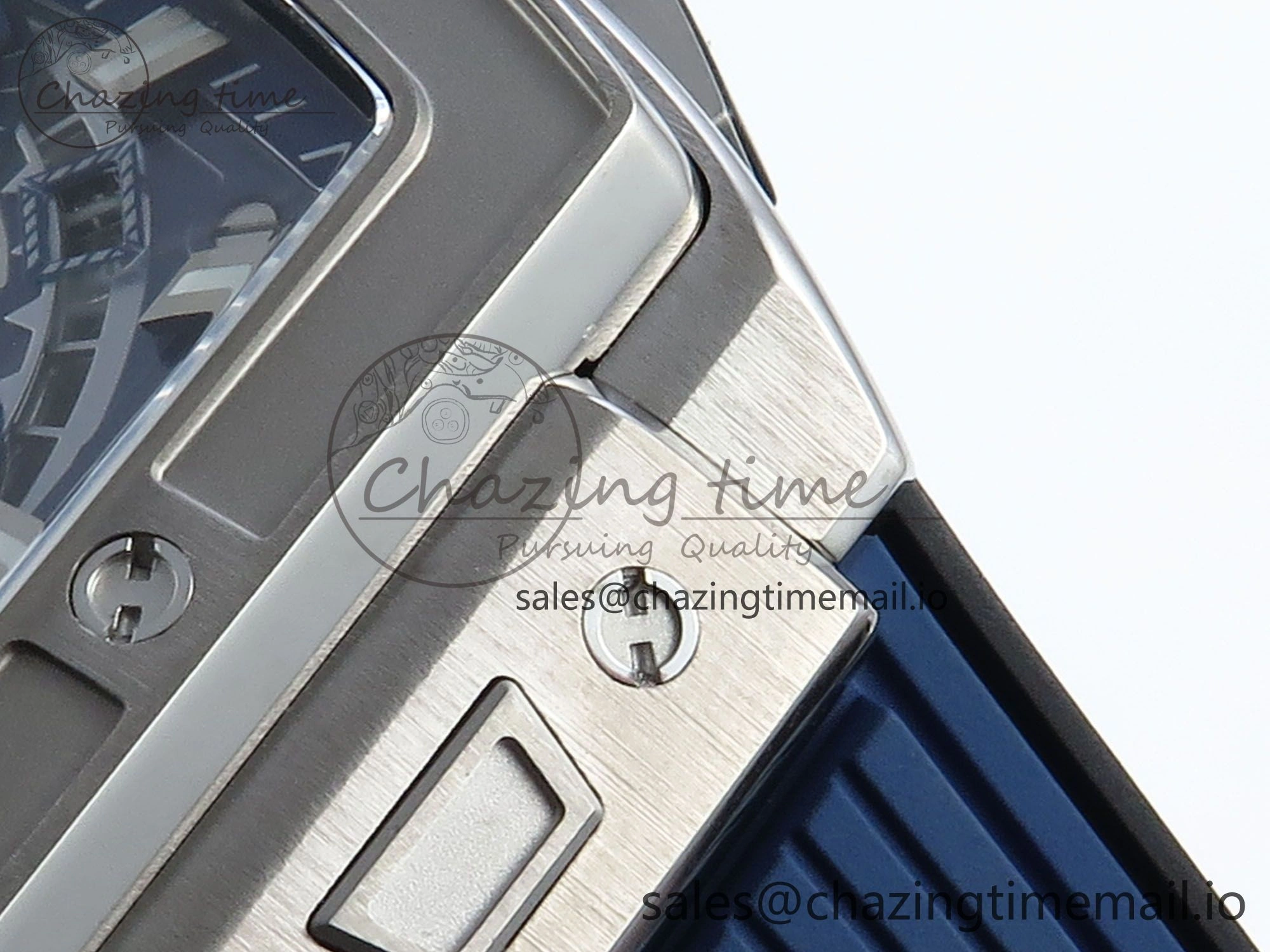 Spirit of Big Bang Titanium BBF 1:1 Best Edition Skeleton Dial on Blue Rubber Strap A7750