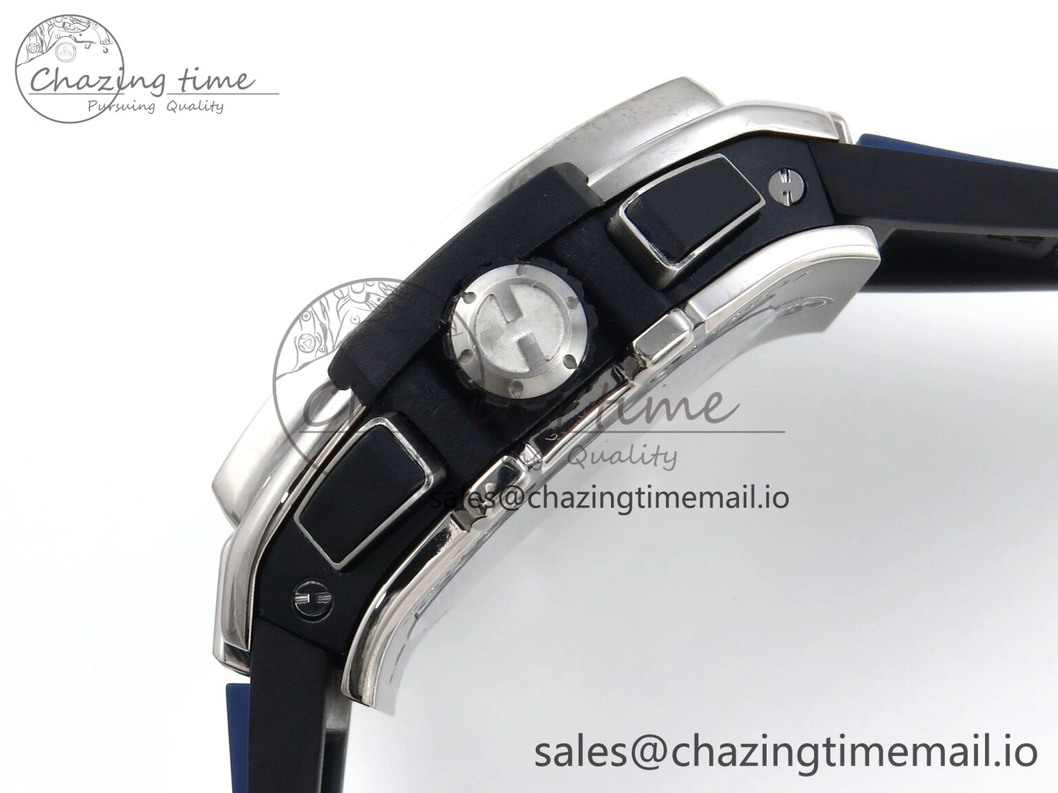 Spirit of Big Bang Titanium BBF 1:1 Best Edition Skeleton Dial on Blue Rubber Strap A7750