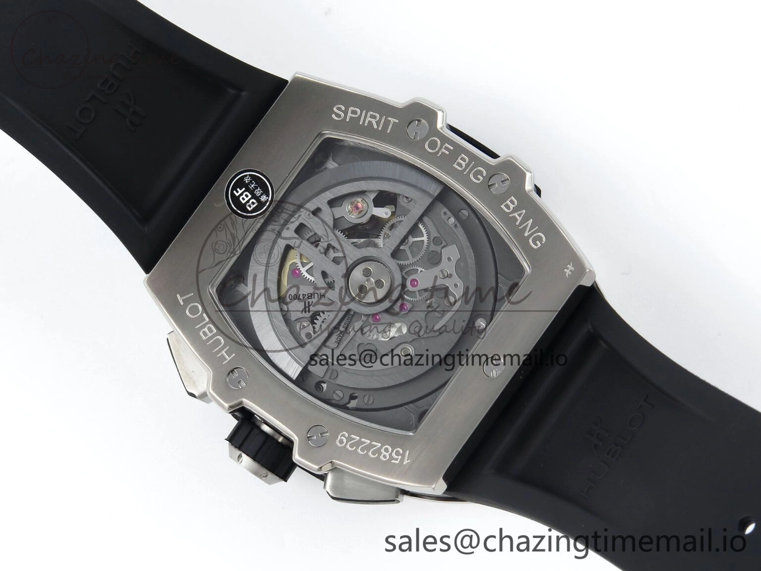 Spirit of Big Bang Titanium BBF 1:1 Best Edition Skeleton Dial on Blue Rubber Strap A7750