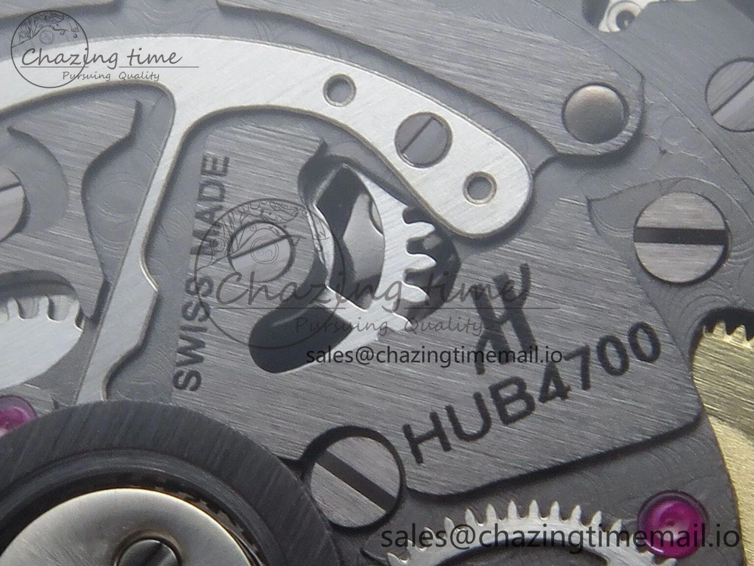 Spirit of Big Bang Titanium BBF 1:1 Best Edition Skeleton Dial on Blue Rubber Strap A7750