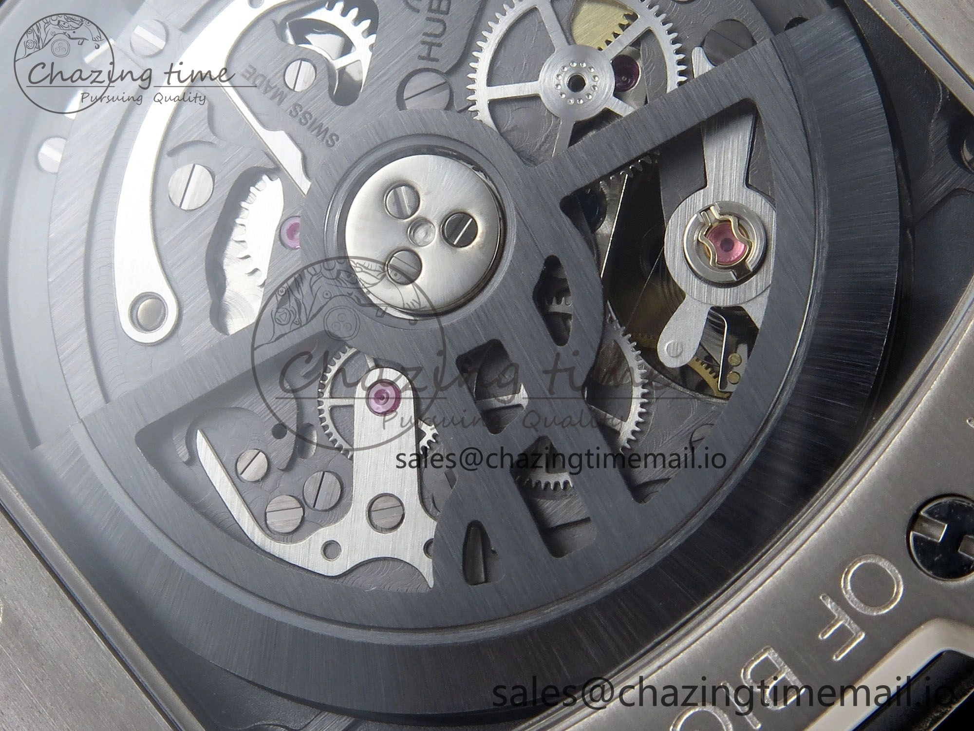 Spirit of Big Bang Titanium BBF 1:1 Best Edition Skeleton Dial on Blue Rubber Strap A7750