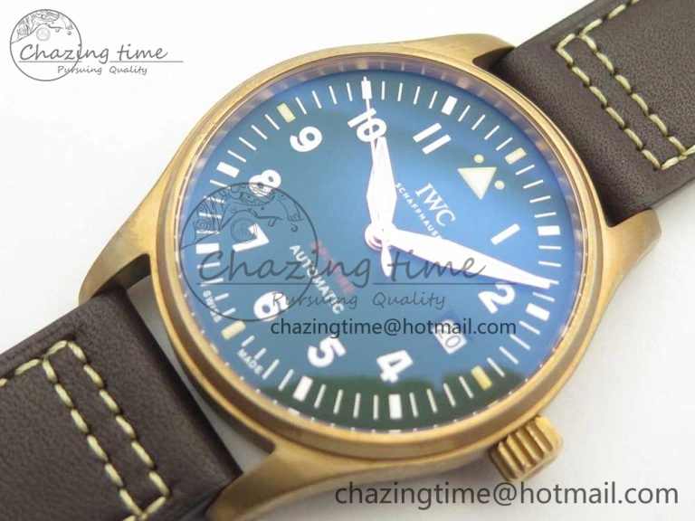 Spitfire Automatic Bronze IW326802 XF 1:1 Best Edition Green Dial on Brown Leather Strap A2824