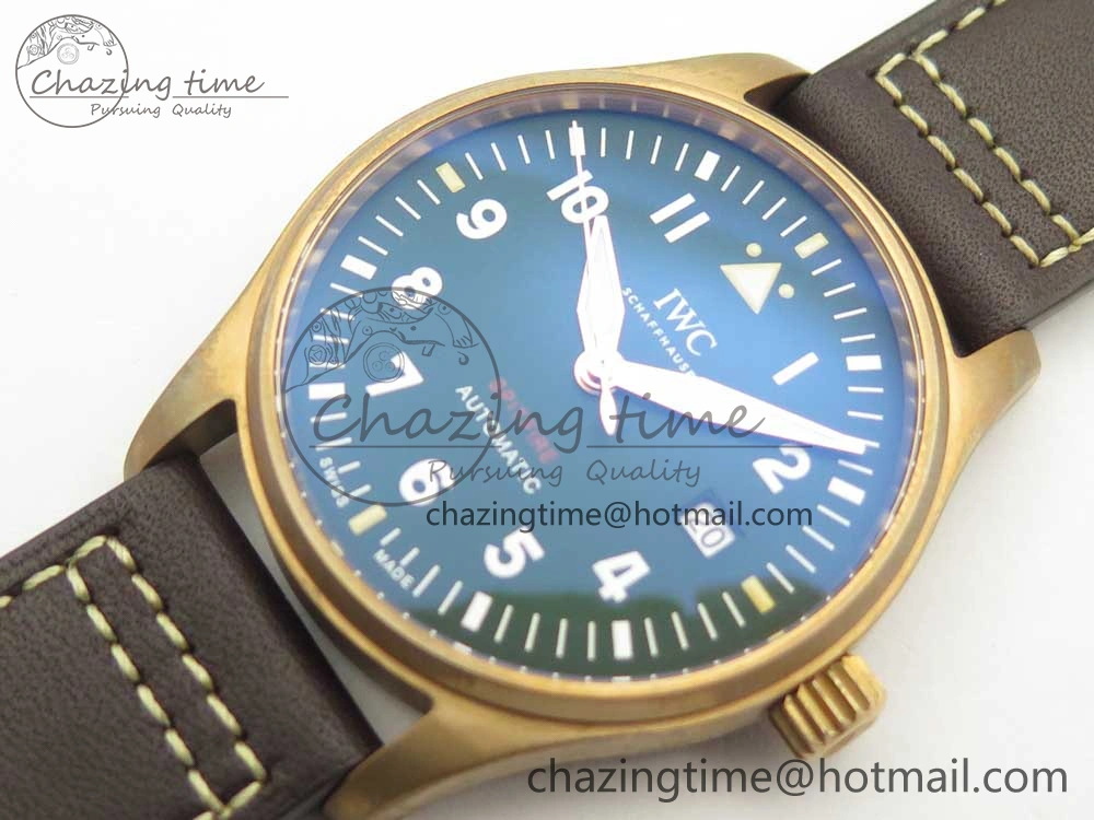 Spitfire Automatic Bronze IW326802 XF 1:1 Best Edition Green Dial on Brown Leather Strap A2824