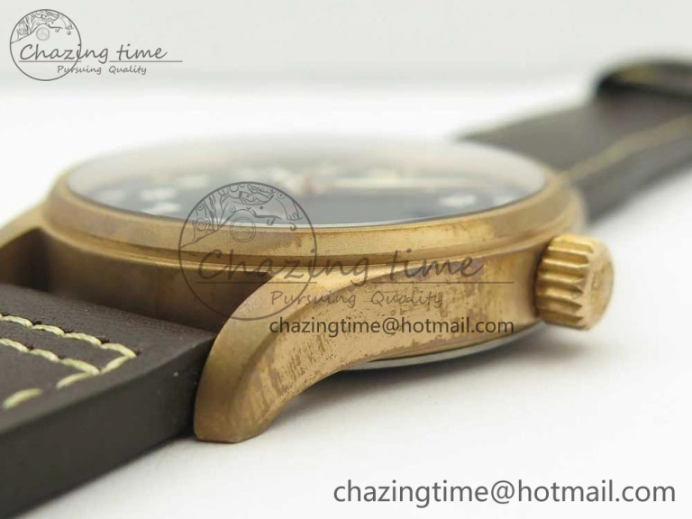 Spitfire Automatic Bronze IW326802 XF 1:1 Best Edition Green Dial on Brown Leather Strap A2824