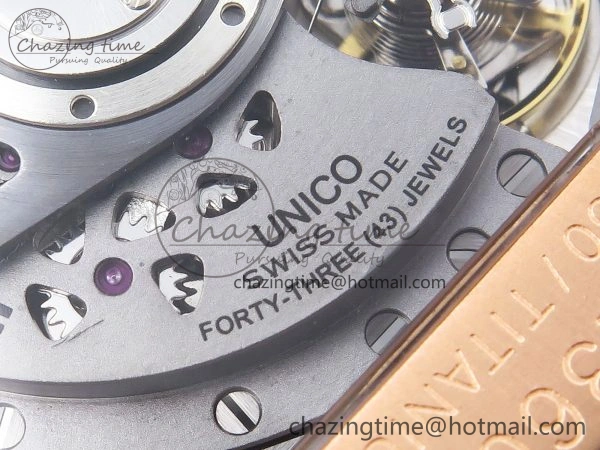 Square Bang Unico 42mm RG BBF 1:1 Best Edition Skeleton Dial Ceramic Bezel on Black Rubber Strap A1280