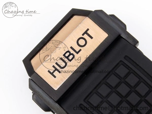 Square Bang Unico 42mm RG BBF 1:1 Best Edition Skeleton Dial Ceramic Bezel on Black Rubber Strap A1280