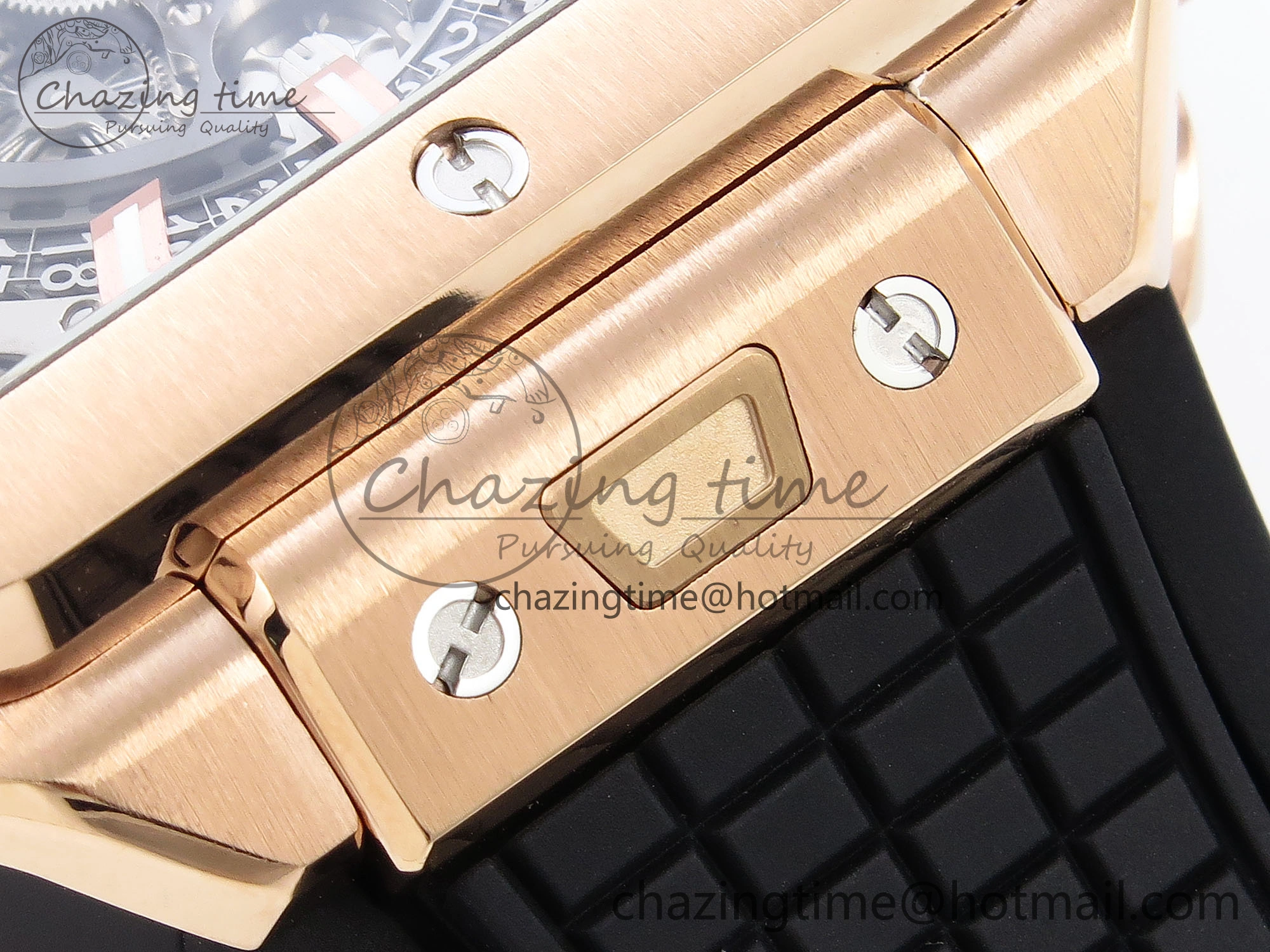 Square Bang Unico 42mm RG BBF 1:1 Best Edition Skeleton Dial on Black Rubber Strap A1280