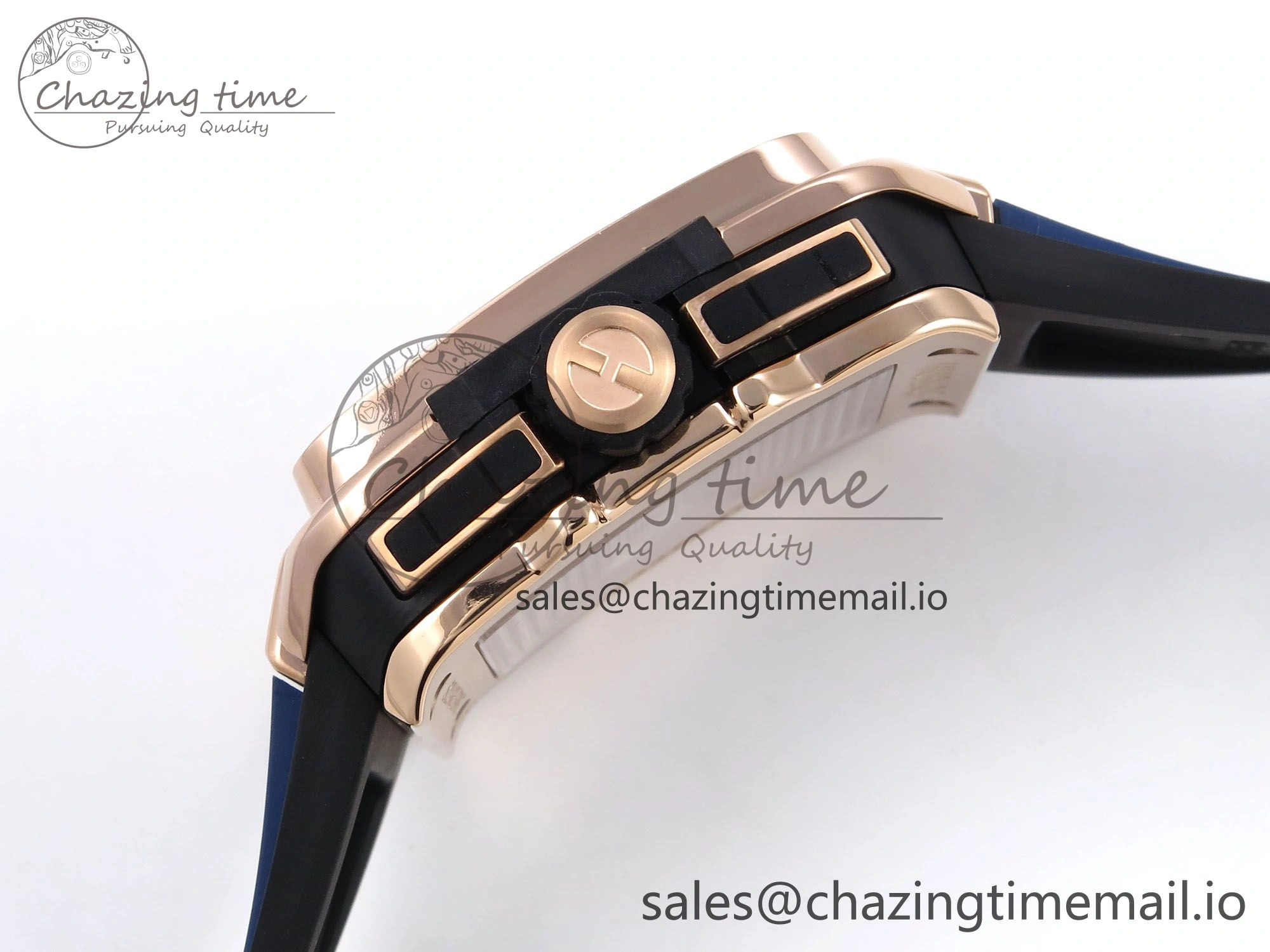 Square Bang Unico 42mm RG BBF 1:1 Best Edition Skeleton Dial on Blue Rubber Strap A1280